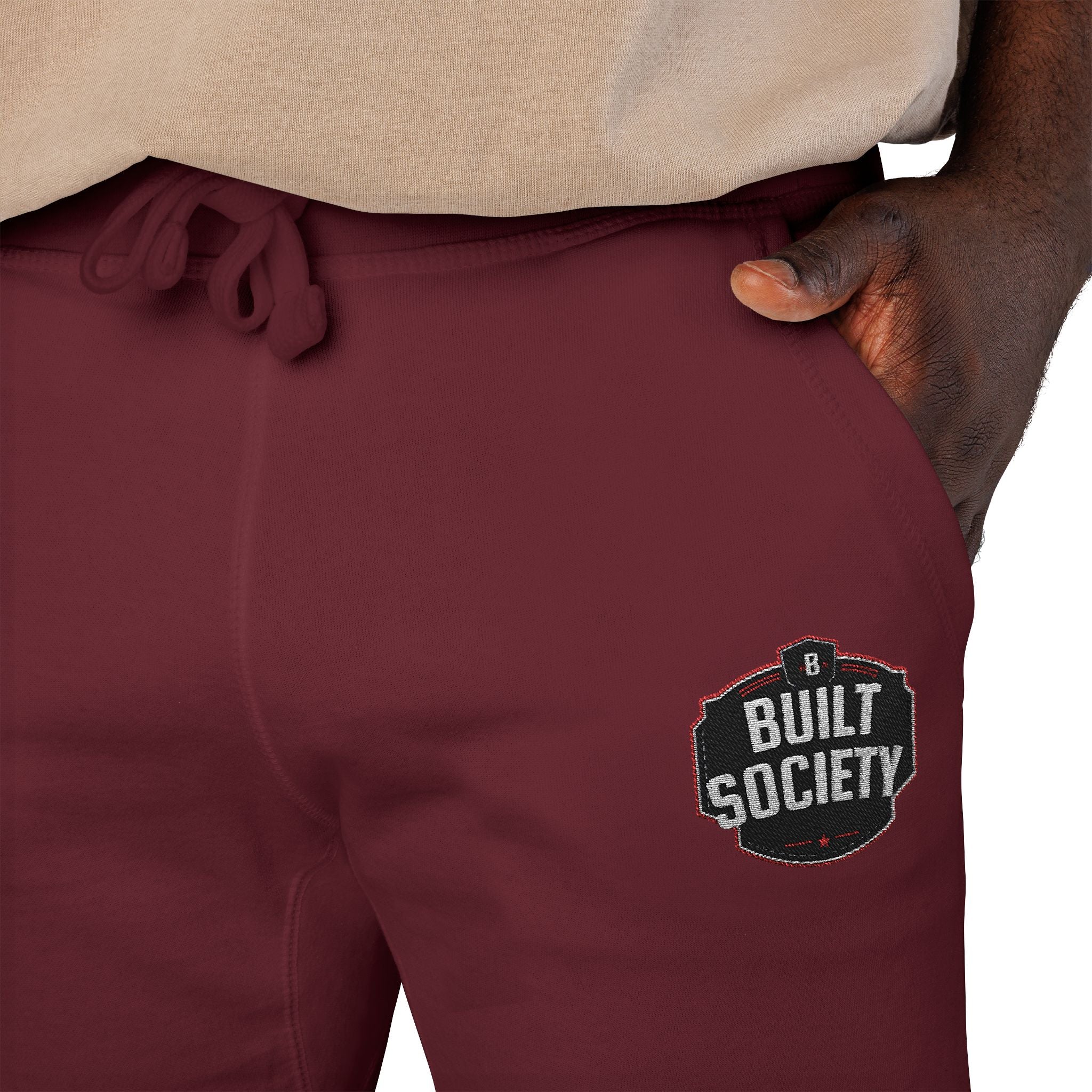 Embroidered 'Built Through Pain' Fleece Sweatpants — Cozy Casual Joggers