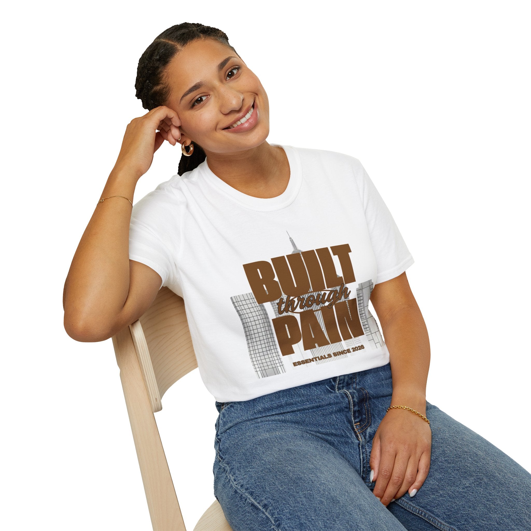 Built Through Pain Tee — Motivational Fitness Tee