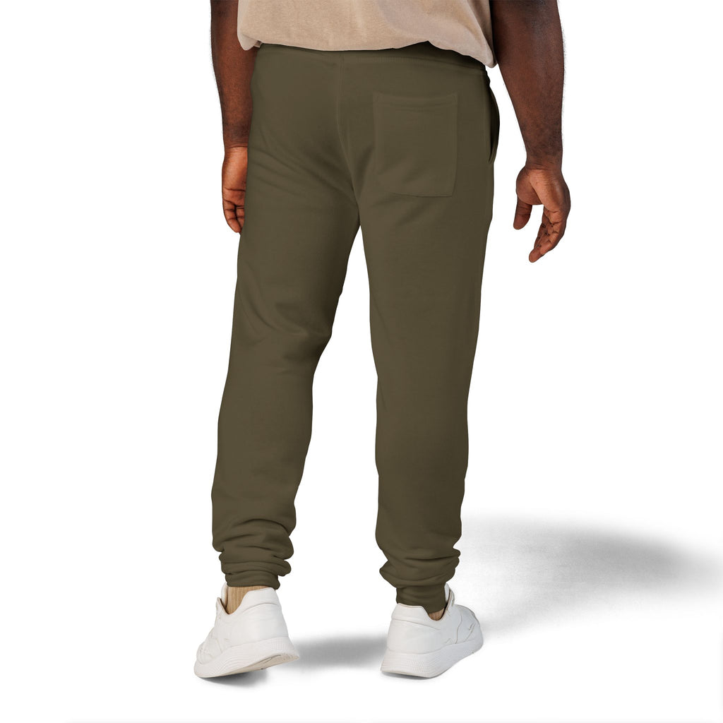 Embroidered Cozy Sweatpants — Minimal Logo Fleece Joggers