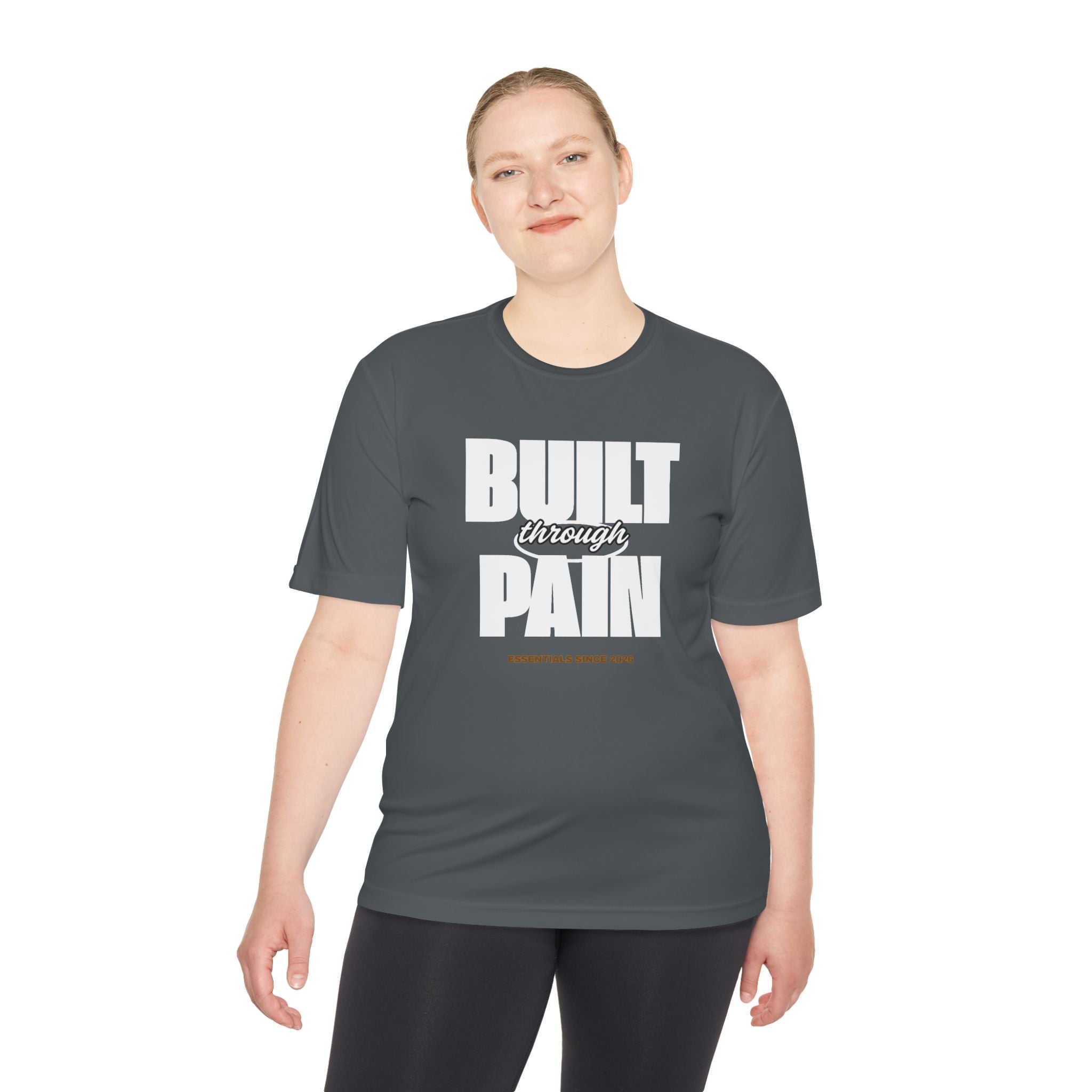 Built Through Pain Graphic Tee — Motivational Moisture-Wicking Shirt