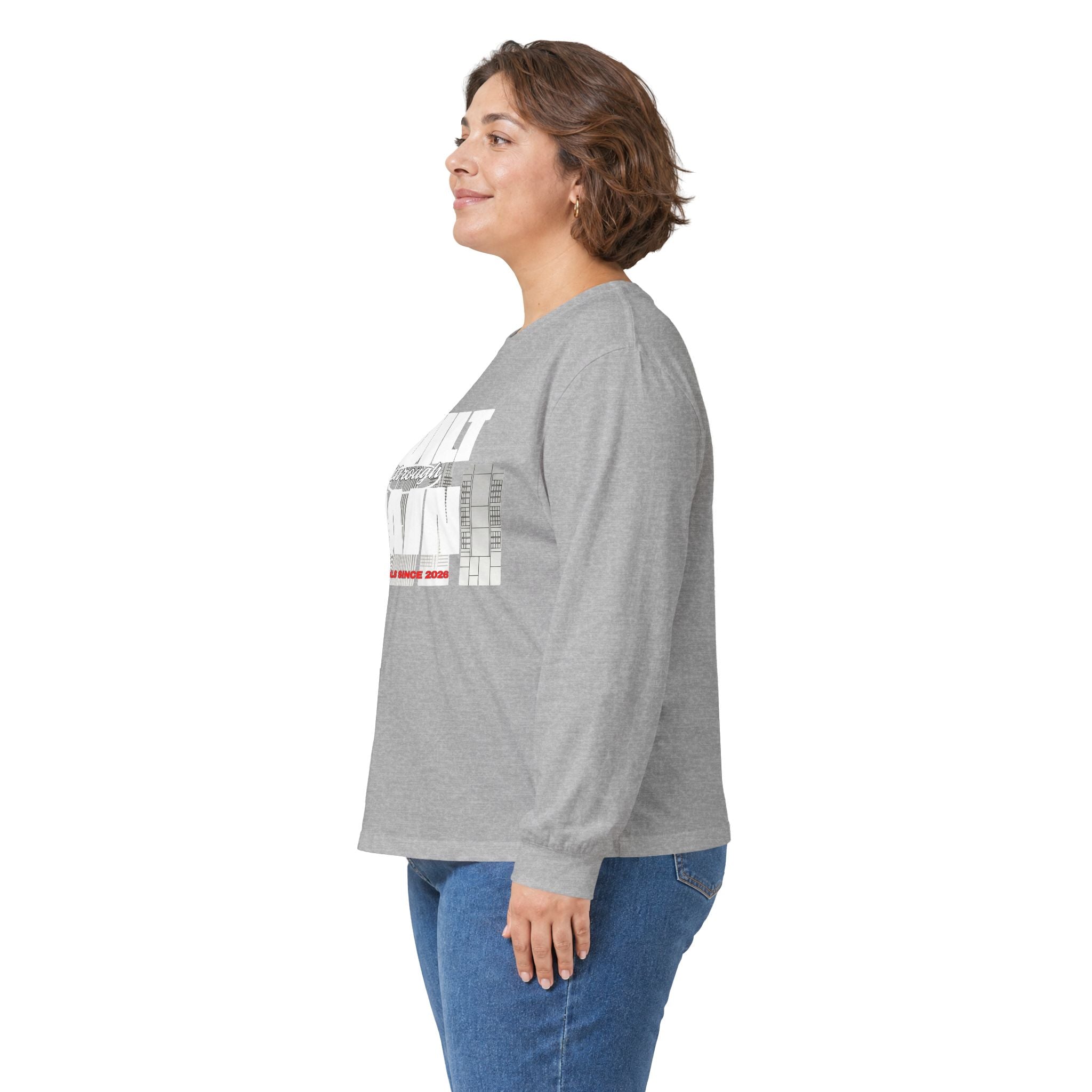 Long Sleeve Tee — Built Through Pain City Skyline Graphic