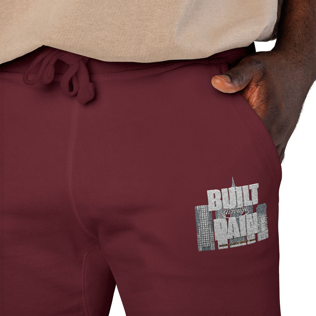 Embroidered Cozy Sweatpants — Minimal Logo Fleece Joggers