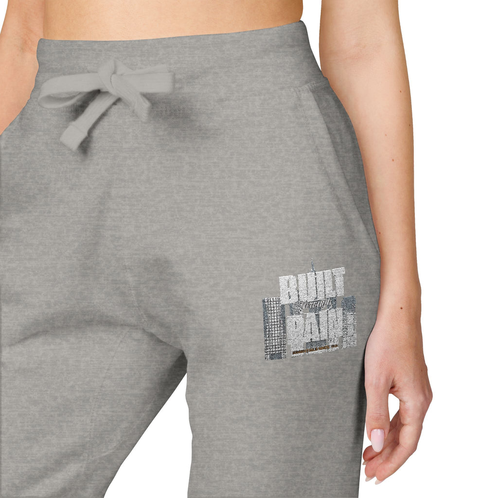 Embroidered Cozy Sweatpants — Minimal Logo Fleece Joggers