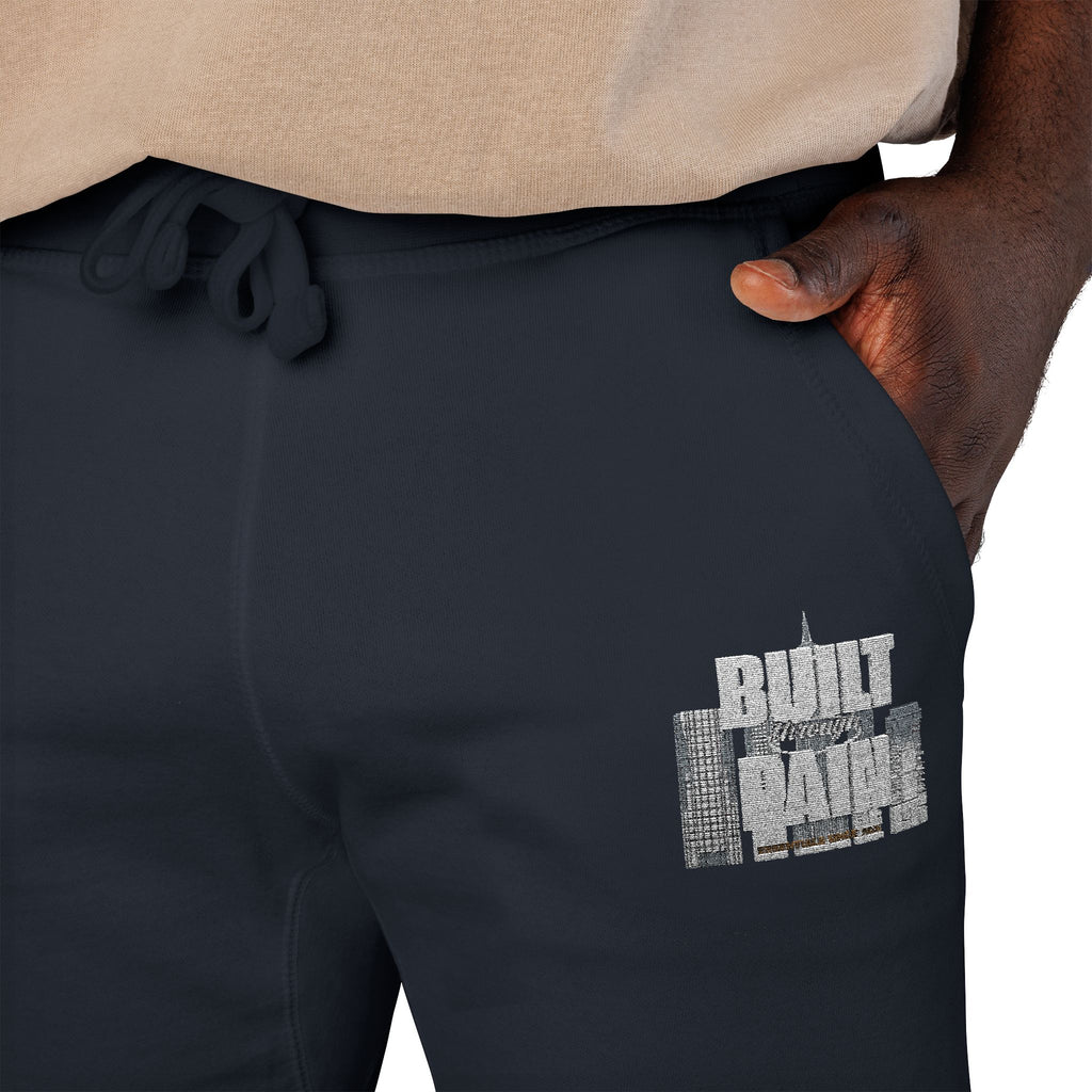 Embroidered Cozy Sweatpants — Minimal Logo Fleece Joggers