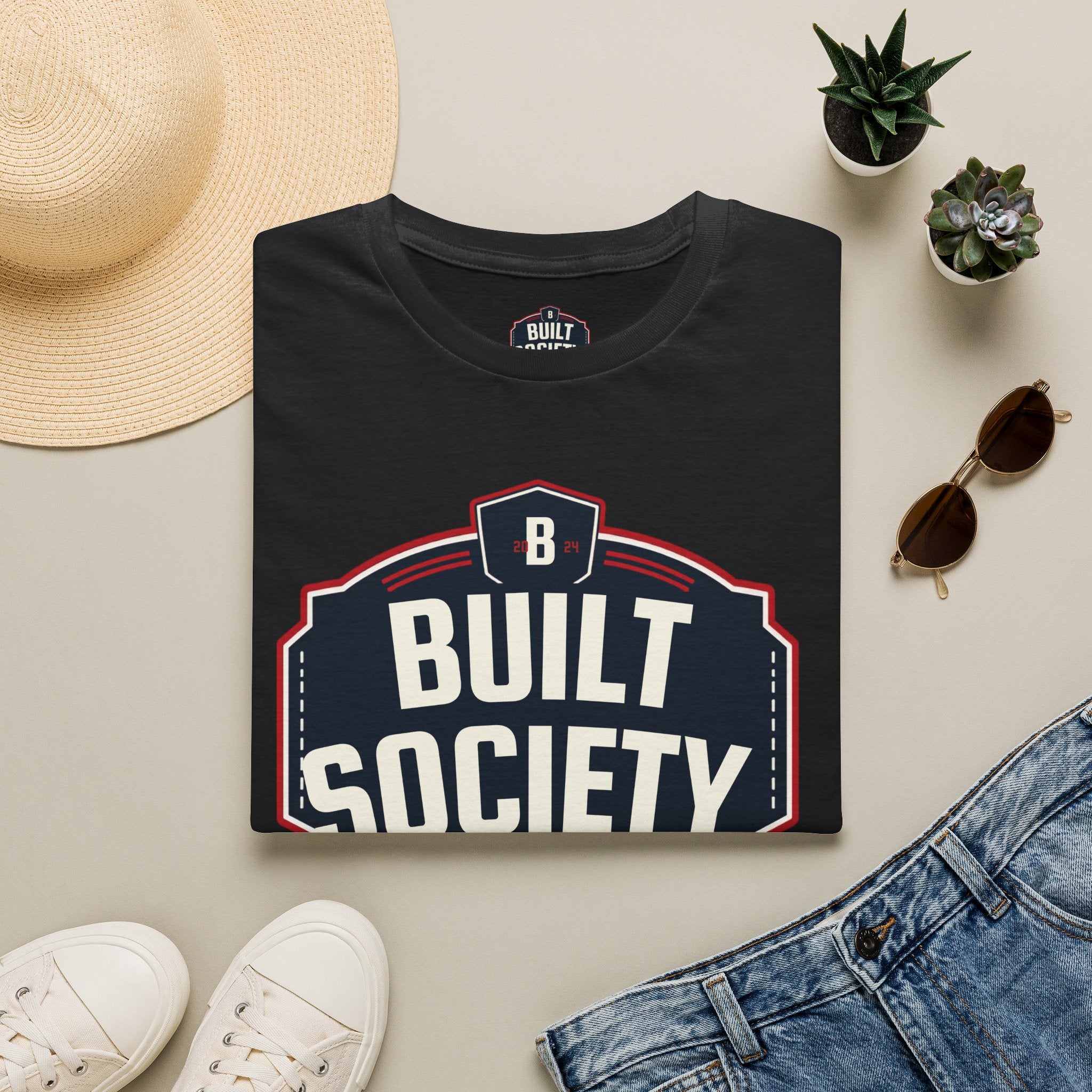 Built Society T-Shirt — Vintage Emblem Graphic Tee
