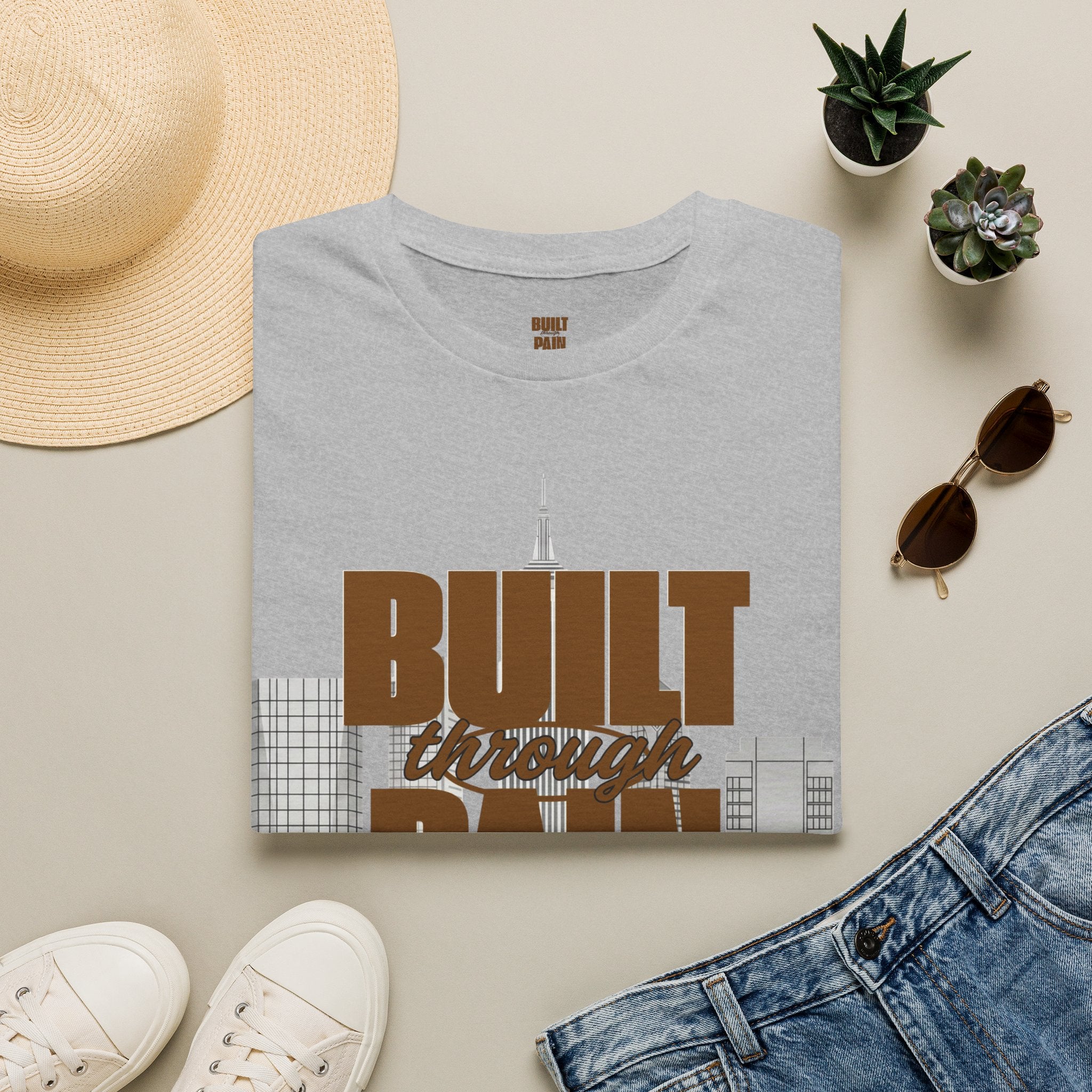 Built Through Pain Tee — Motivational Fitness Tee