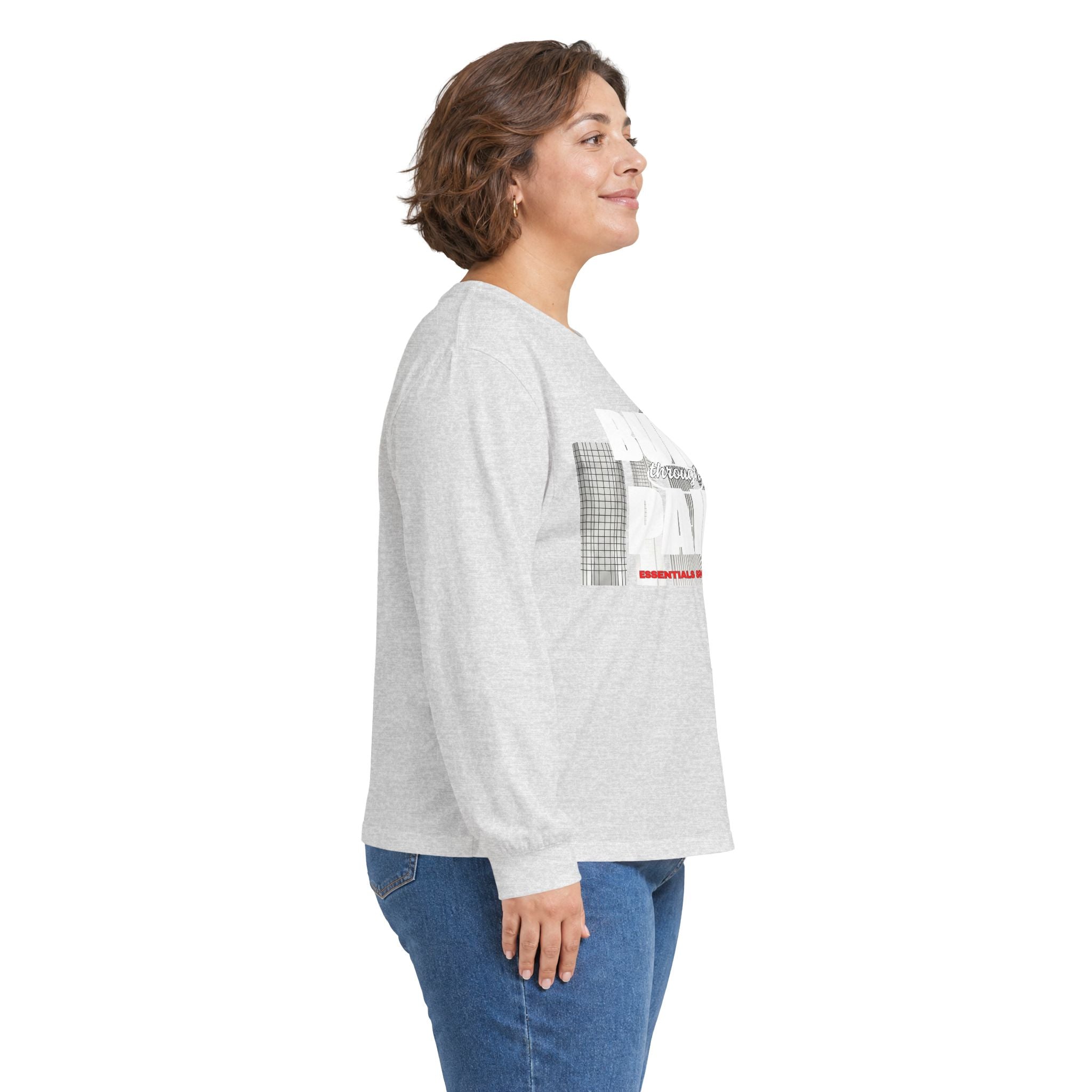 Long Sleeve Tee — Built Through Pain City Skyline Graphic