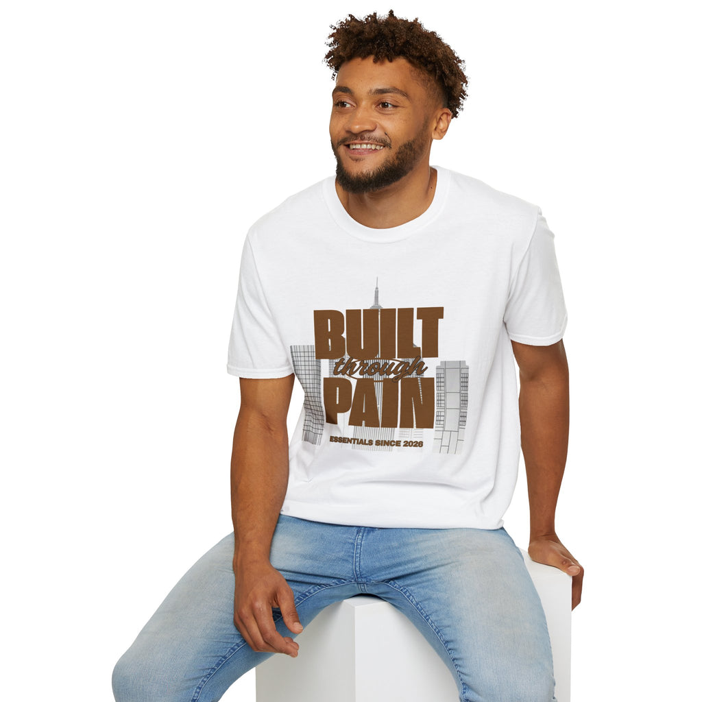 Built Through Pain Tee — Motivational Fitness Tee