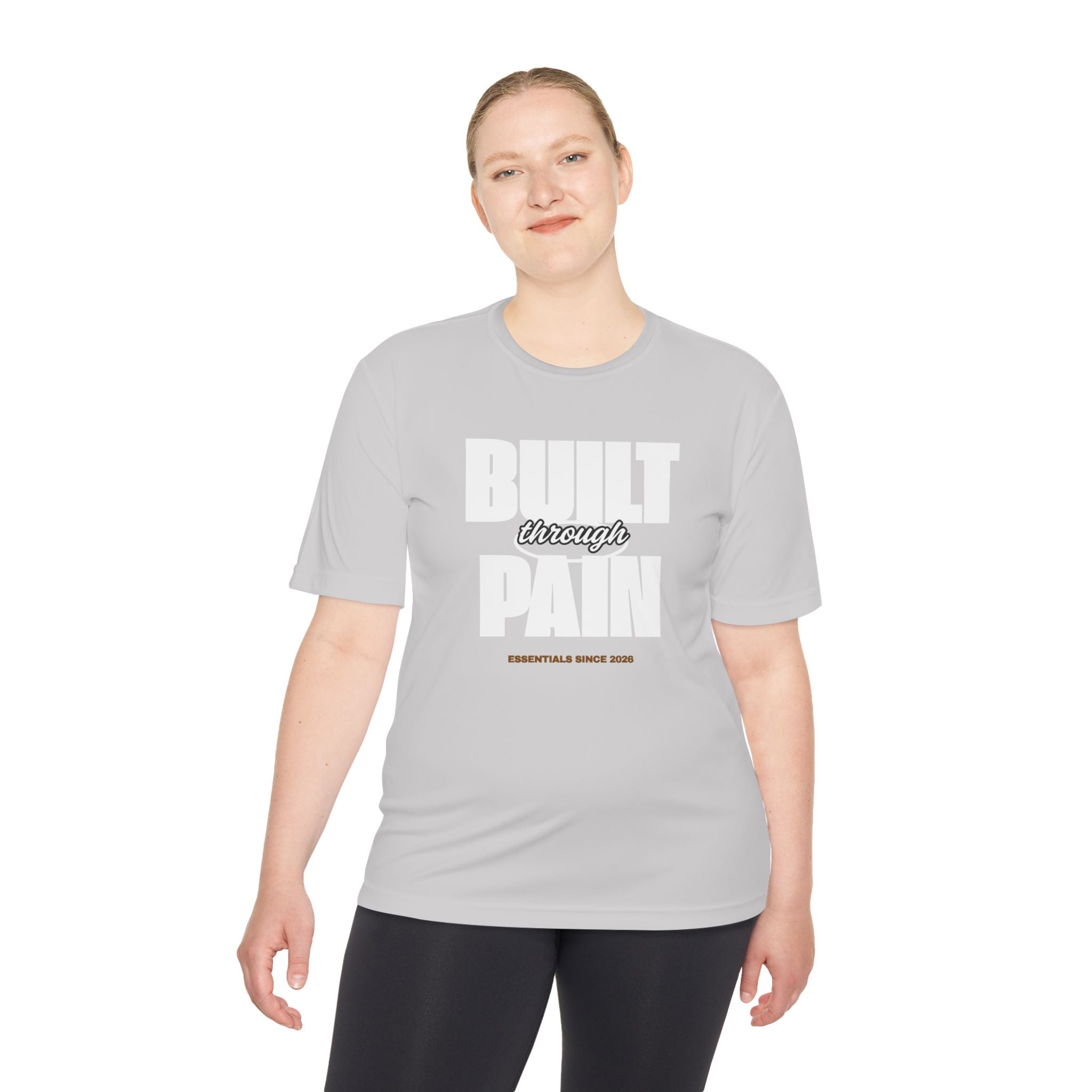 Built Through Pain Graphic Tee — Motivational Moisture-Wicking Shirt