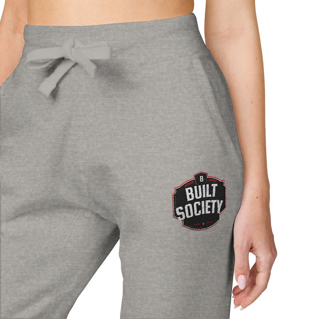 Embroidered 'Built Through Pain' Fleece Sweatpants — Cozy Casual Joggers