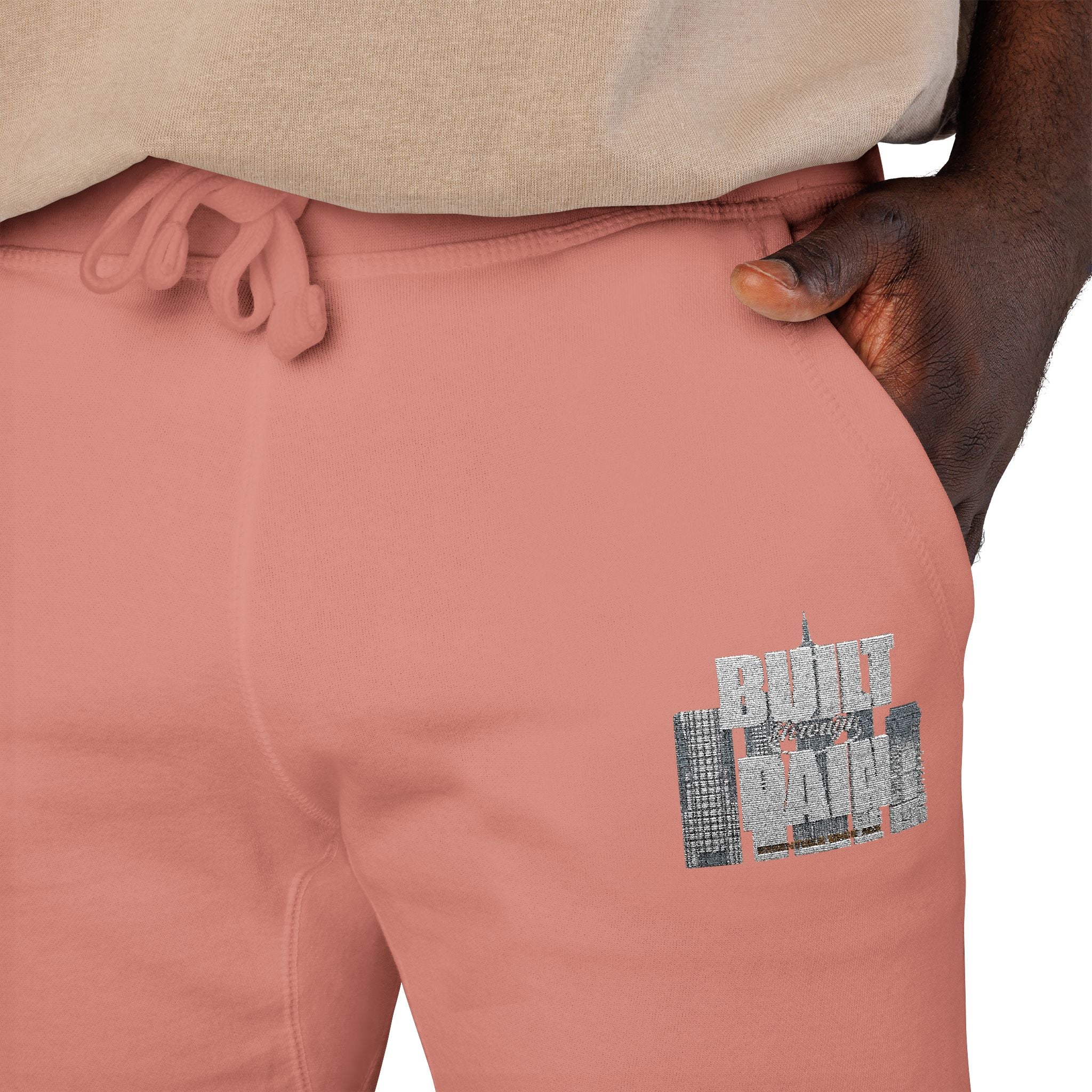 Embroidered Cozy Sweatpants — Minimal Logo Fleece Joggers