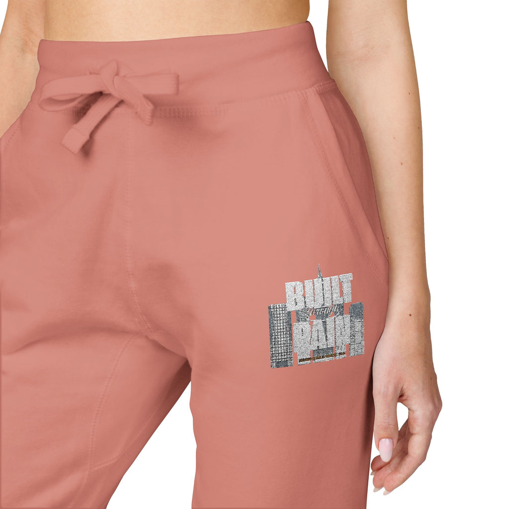 Embroidered Cozy Sweatpants — Minimal Logo Fleece Joggers