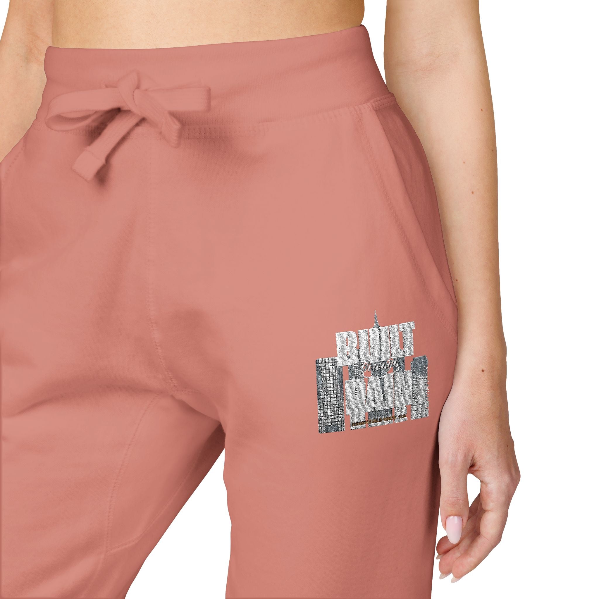 Embroidered Cozy Sweatpants — Minimal Logo Fleece Joggers