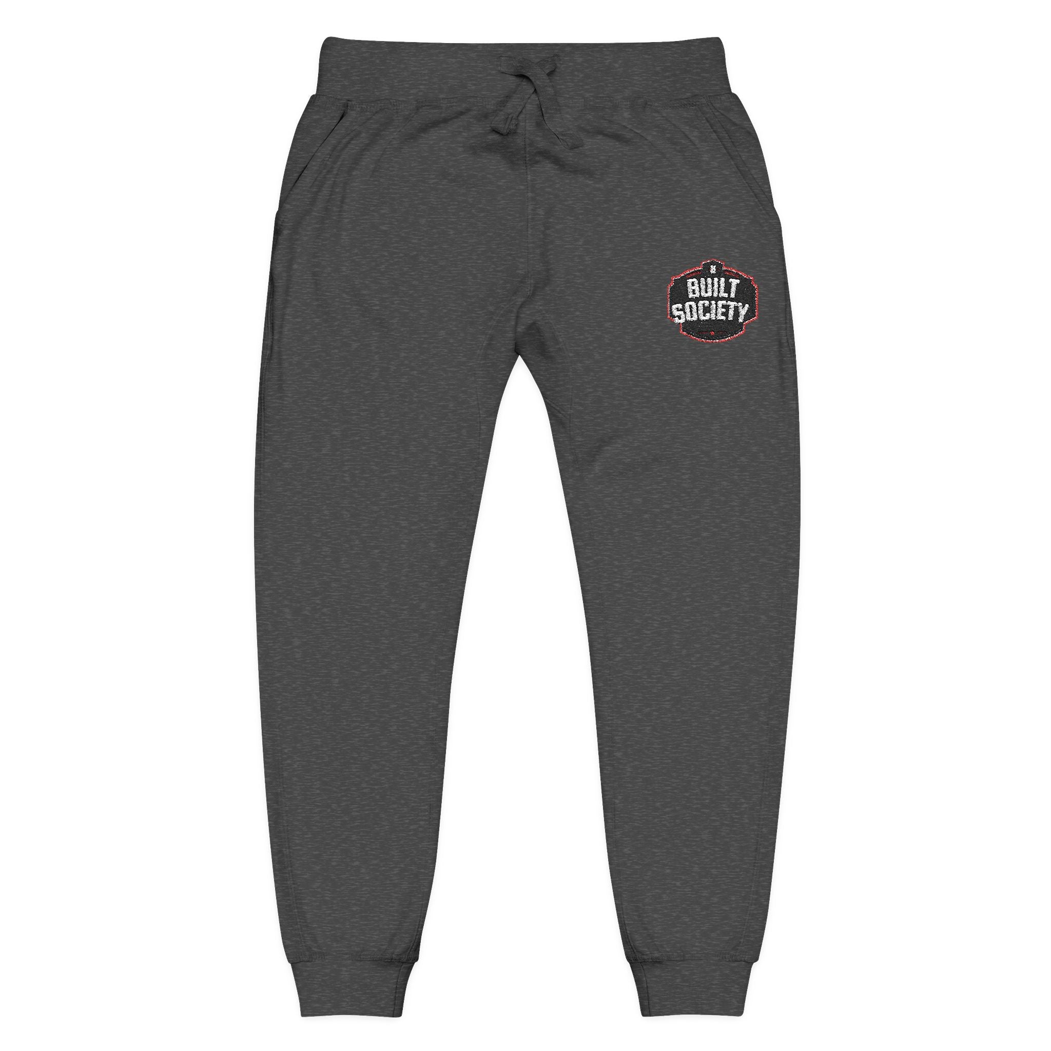 Embroidered 'Built Through Pain' Fleece Sweatpants — Cozy Casual Joggers