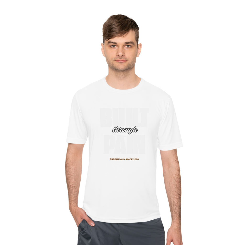 Built Through Pain Graphic Tee — Motivational Moisture-Wicking Shirt
