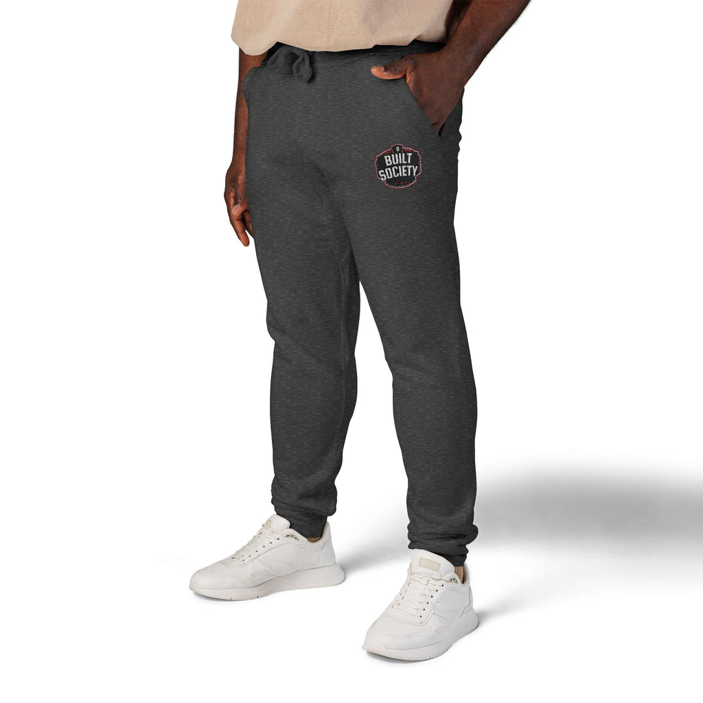 Embroidered 'Built Through Pain' Fleece Sweatpants — Cozy Casual Joggers