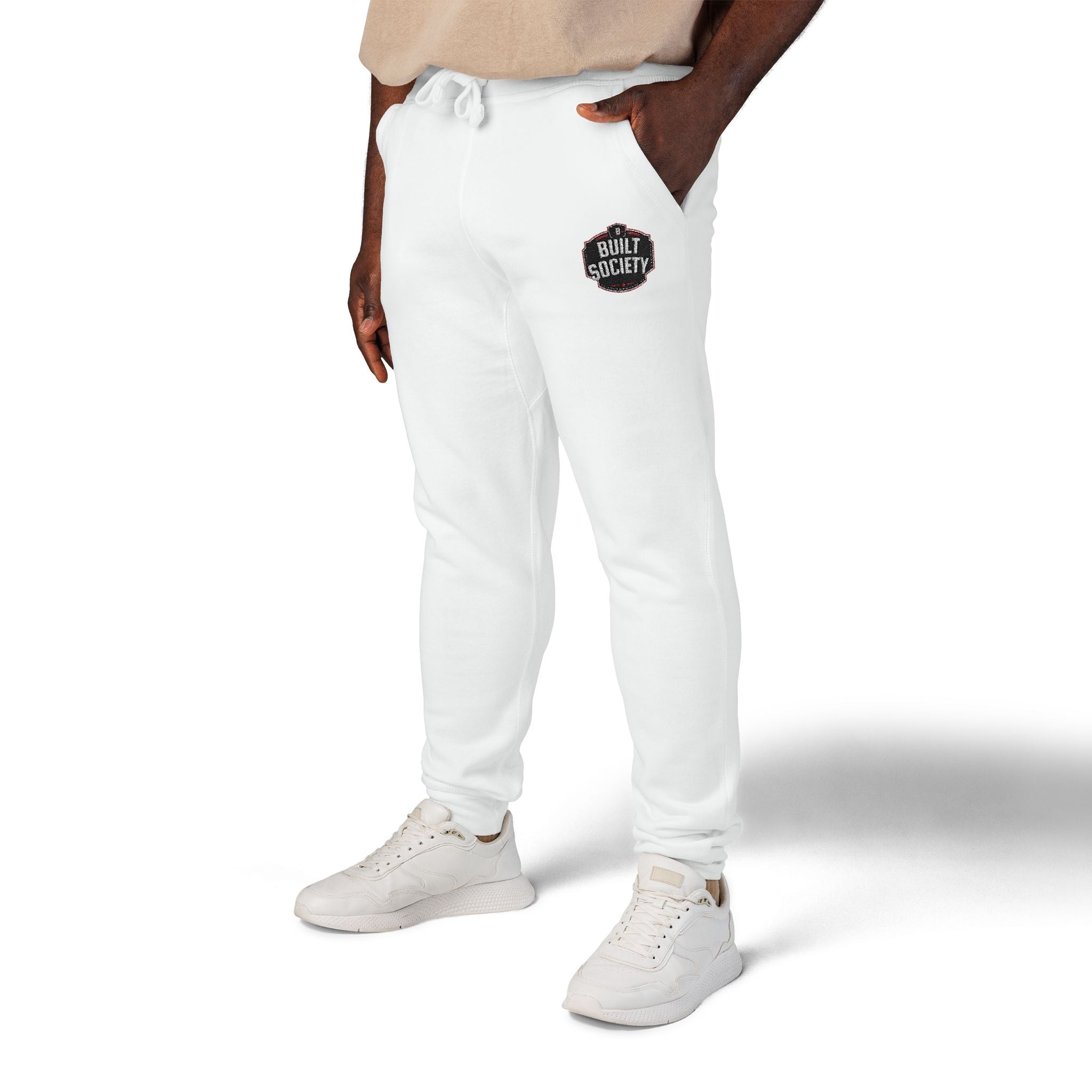 Embroidered 'Built Through Pain' Fleece Sweatpants — Cozy Casual Joggers