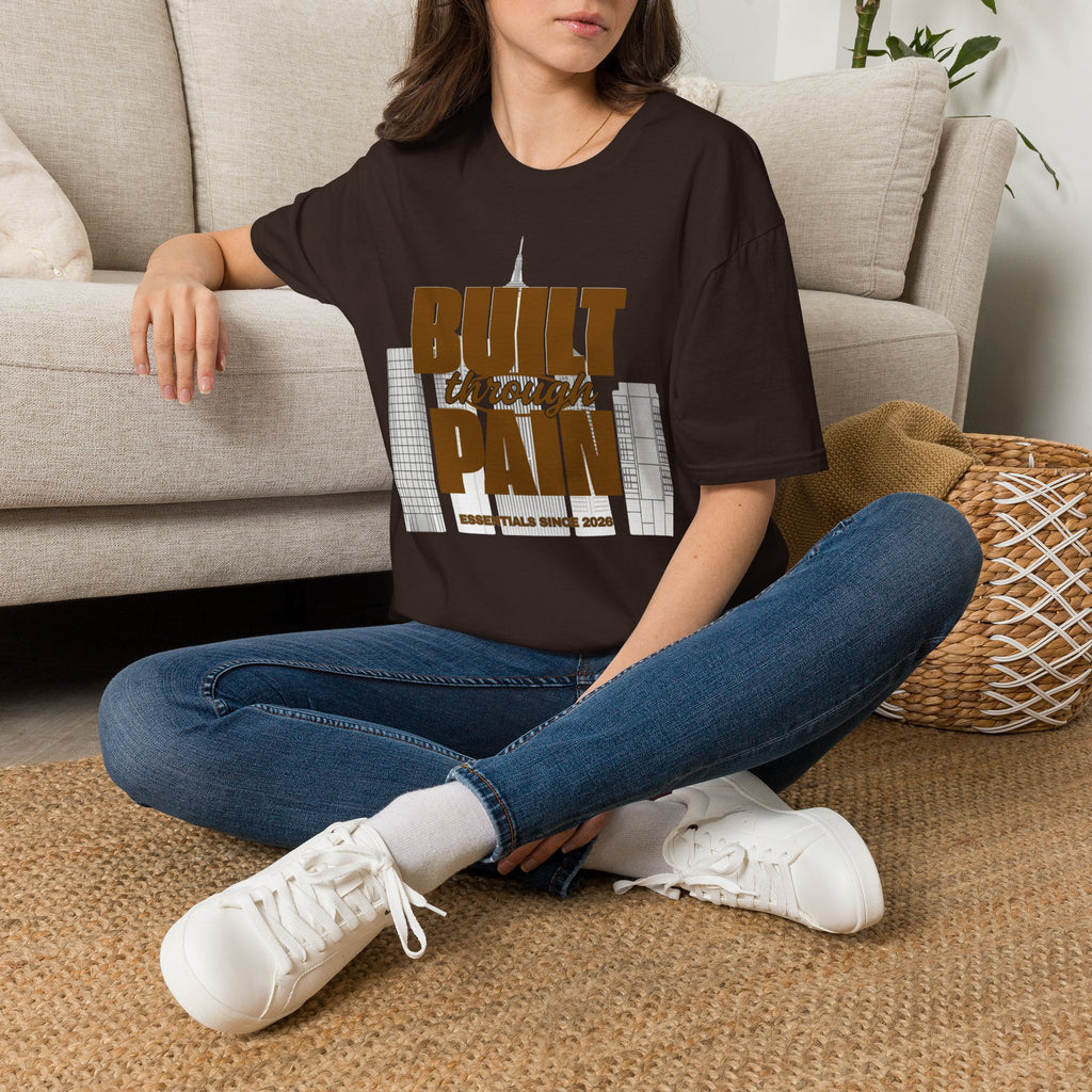 Built Through Pain Tee — Motivational Fitness Tee