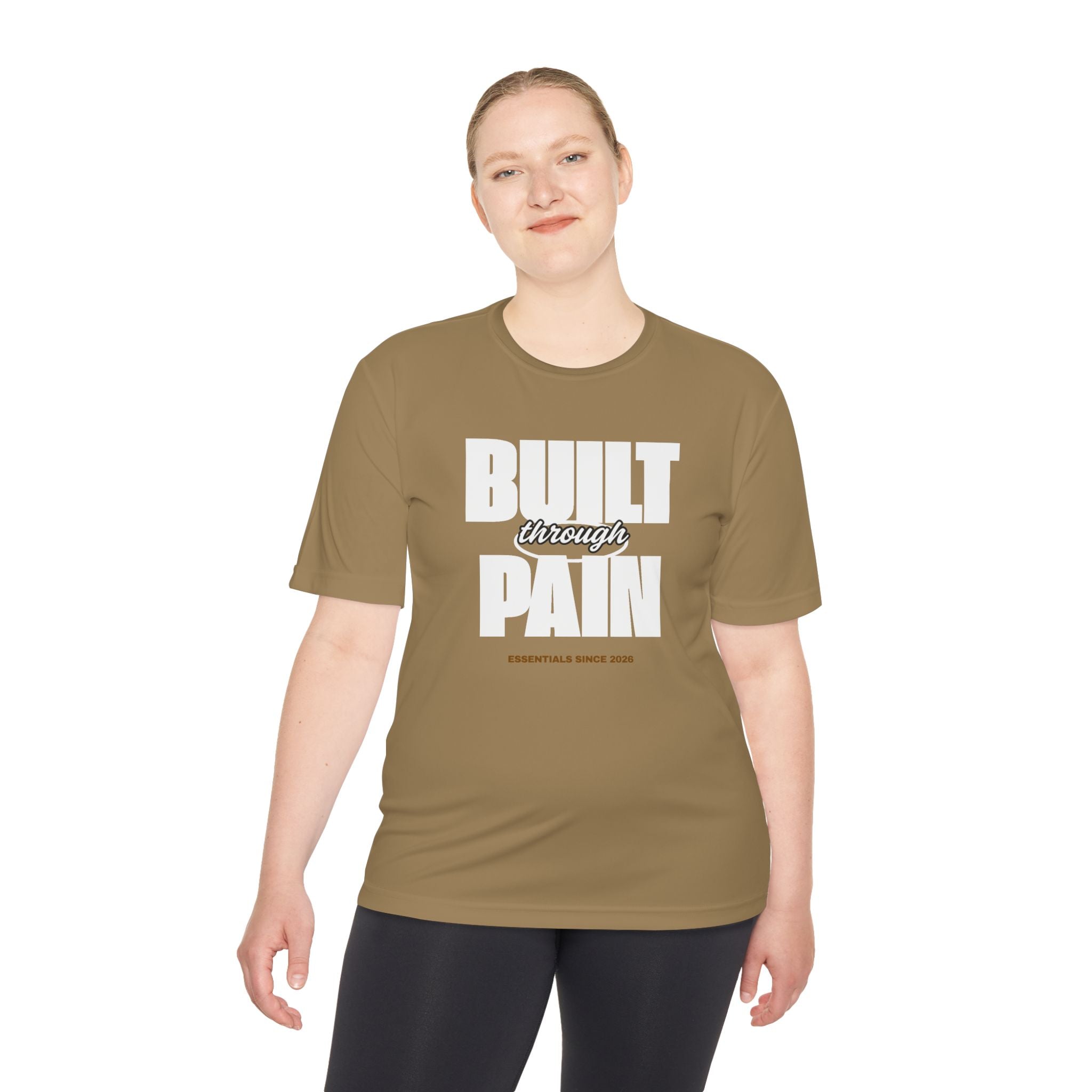 Built Through Pain Graphic Tee — Motivational Moisture-Wicking Shirt