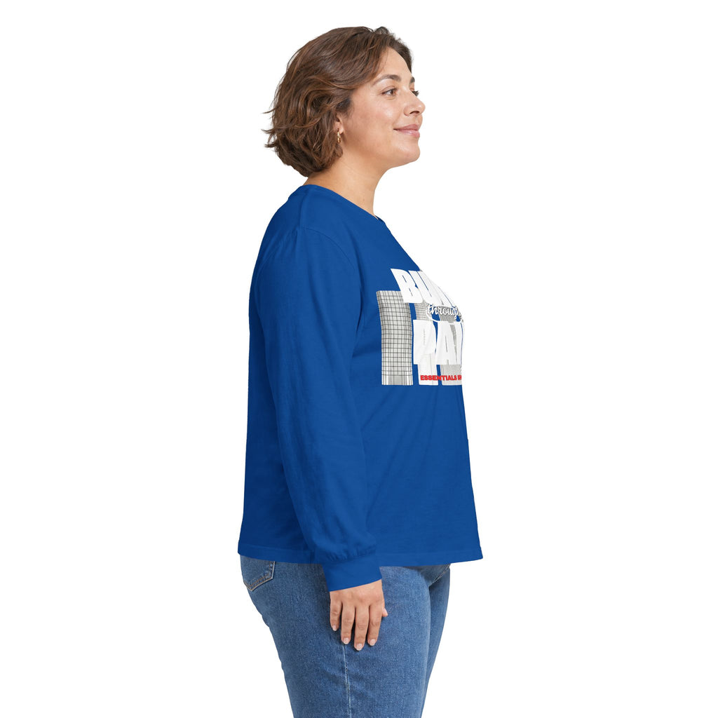 Long Sleeve Tee — Built Through Pain City Skyline Graphic