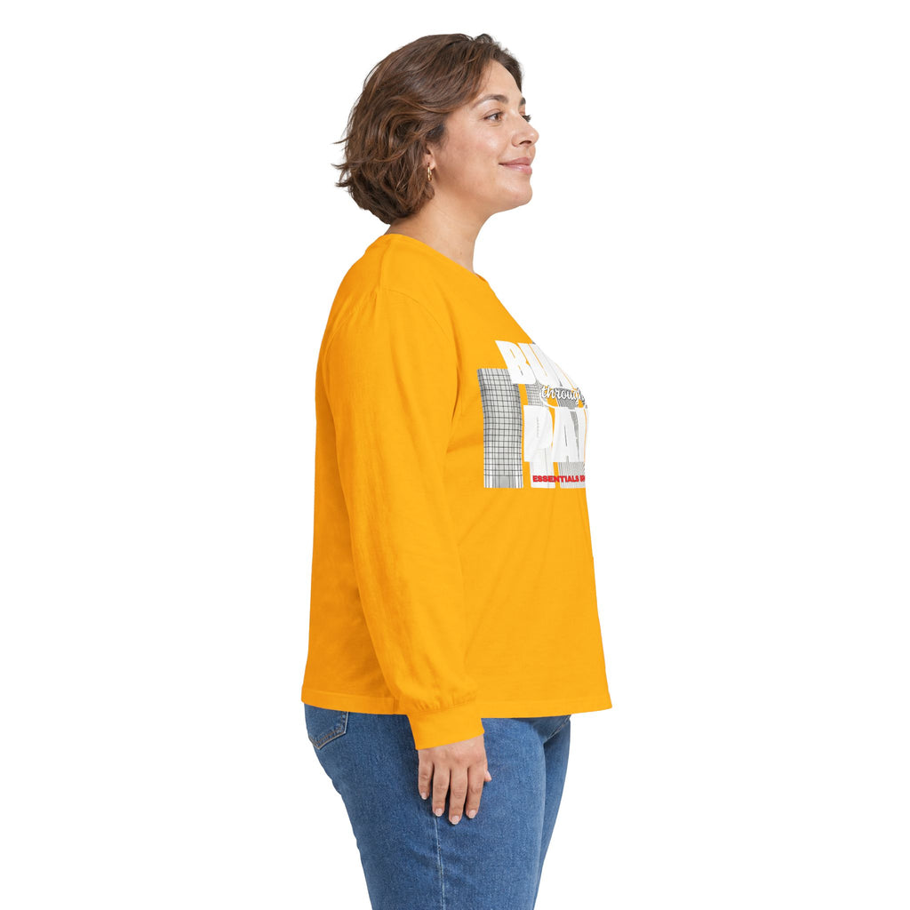 Long Sleeve Tee — Built Through Pain City Skyline Graphic