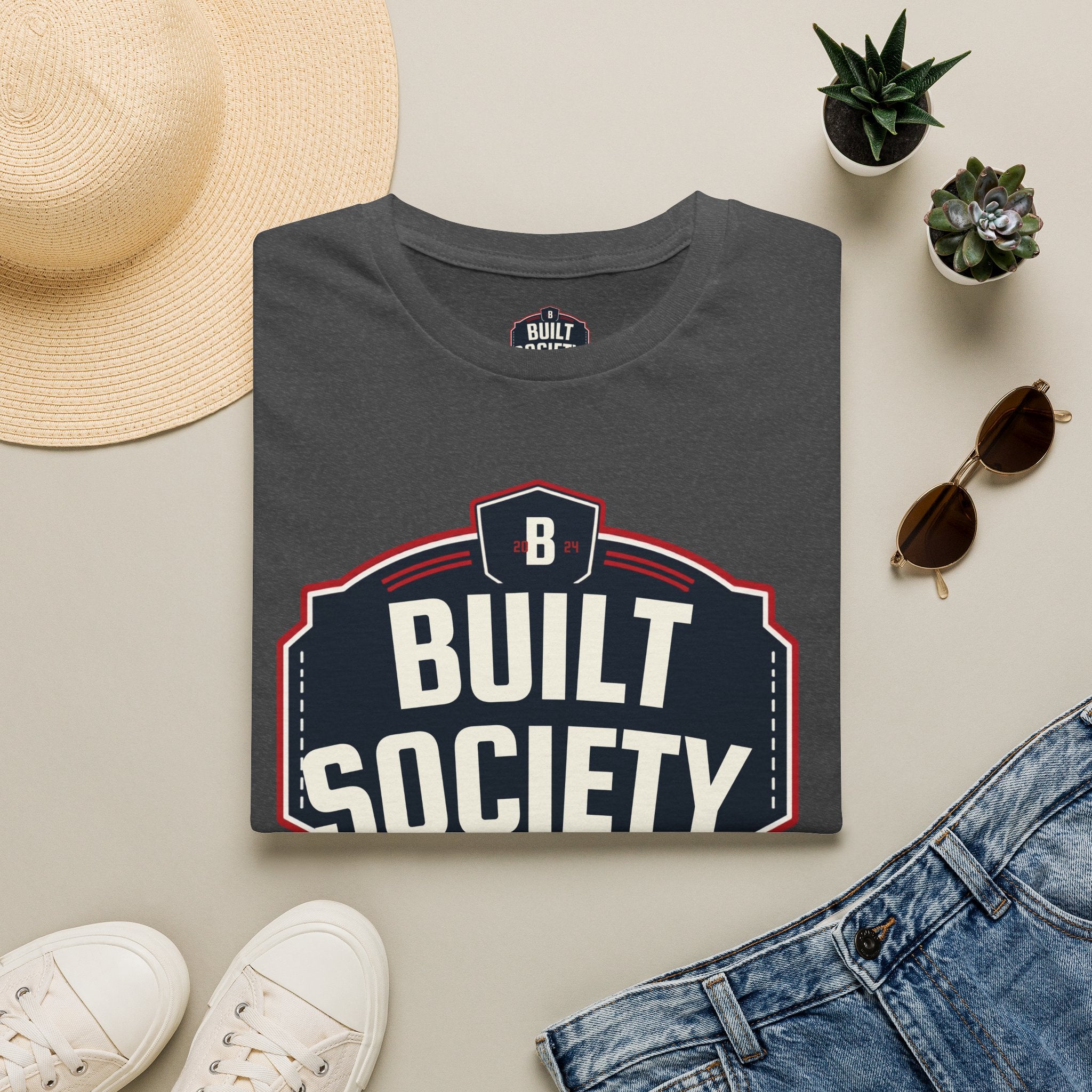 Built Society T-Shirt — Vintage Emblem Graphic Tee