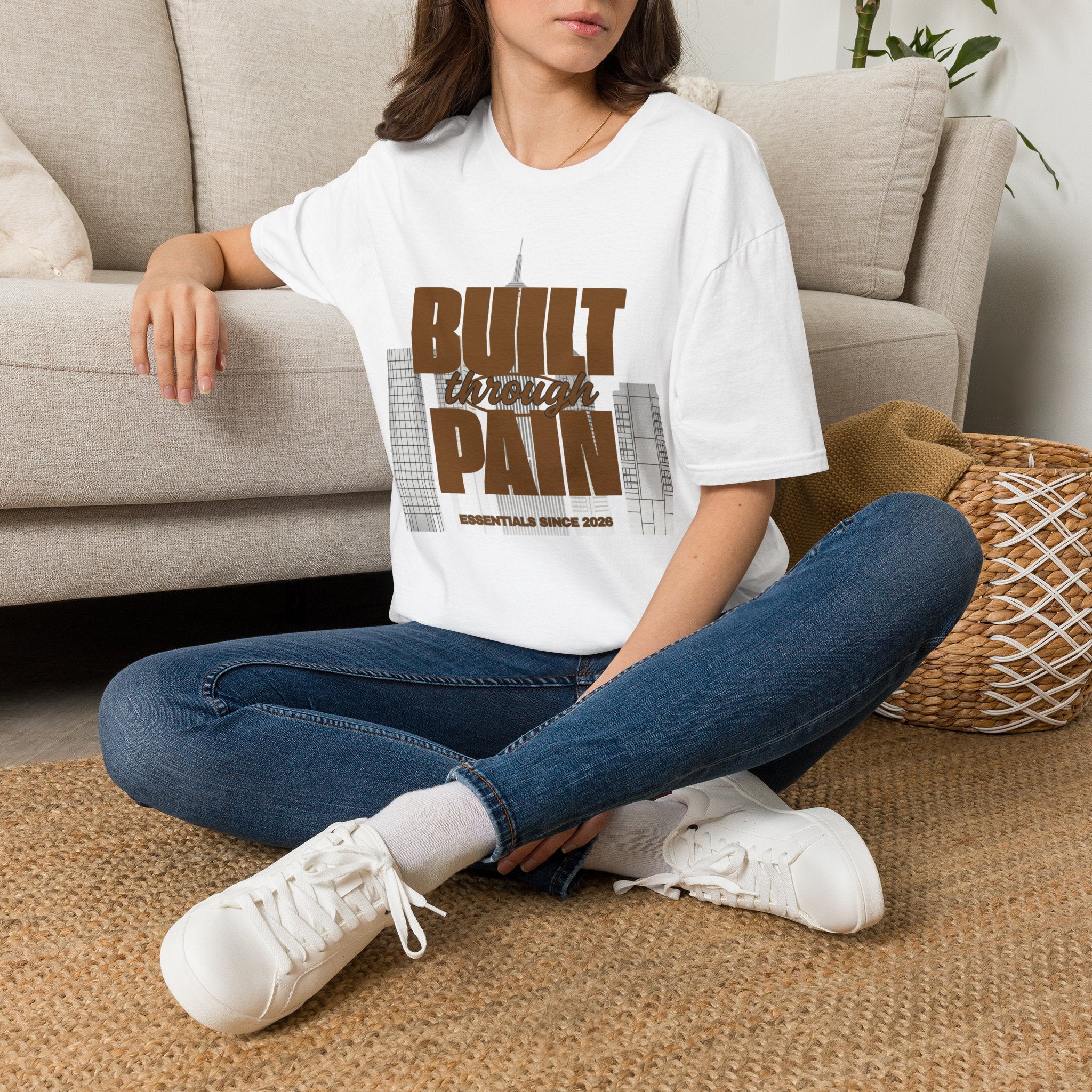 Built Through Pain Tee — Motivational Fitness Tee