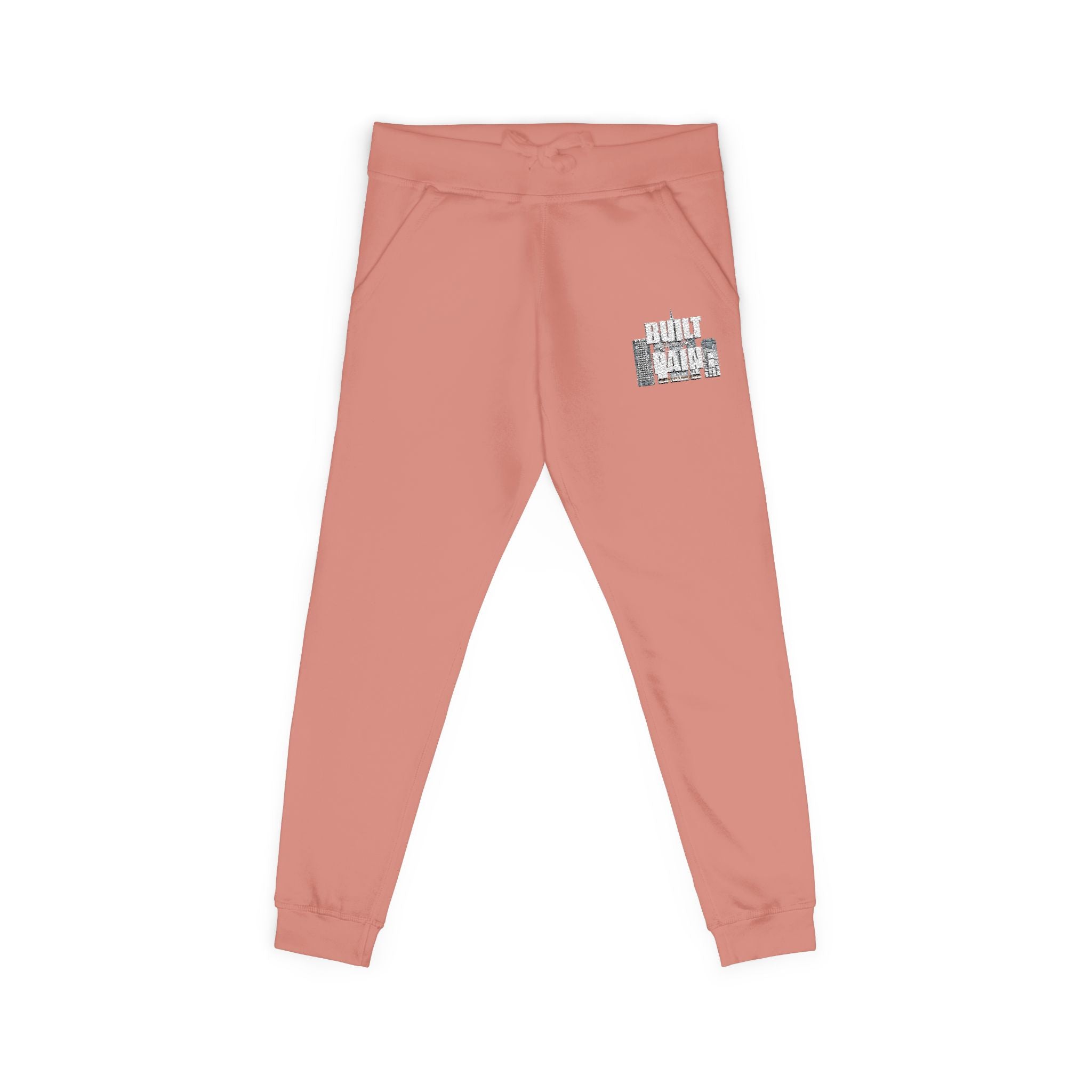Embroidered Cozy Sweatpants — Minimal Logo Fleece Joggers