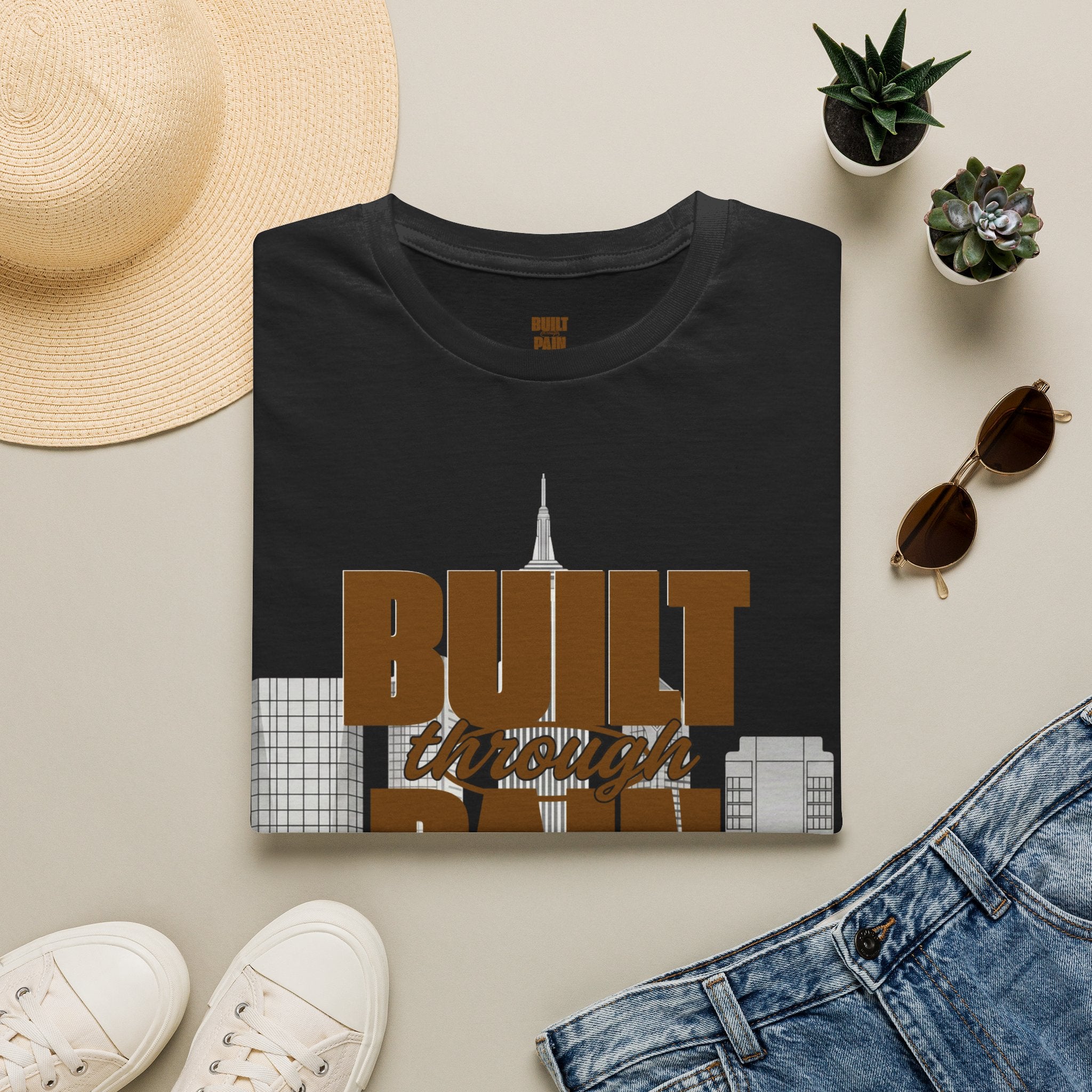 Built Through Pain Tee — Motivational Fitness Tee