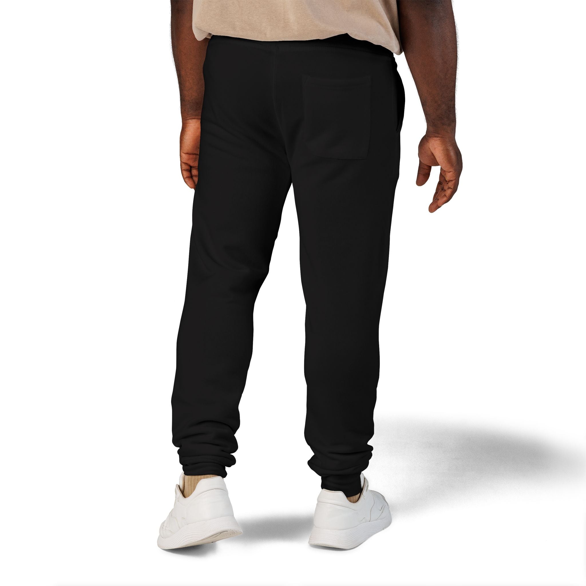 Embroidered Cozy Sweatpants — Minimal Logo Fleece Joggers