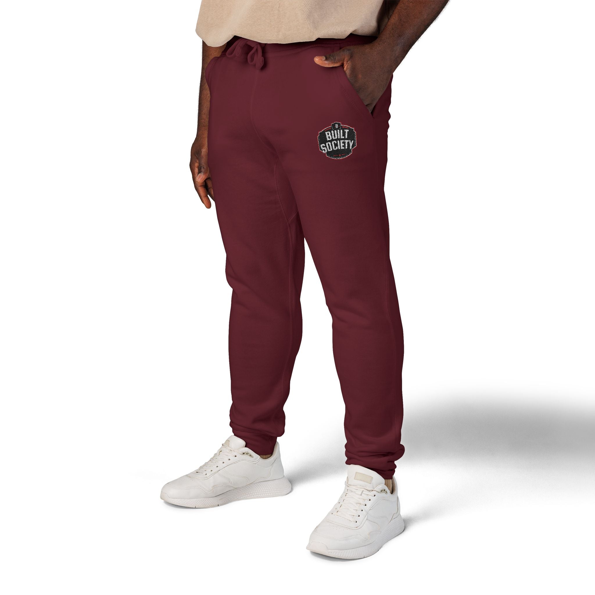 Embroidered 'Built Through Pain' Fleece Sweatpants — Cozy Casual Joggers