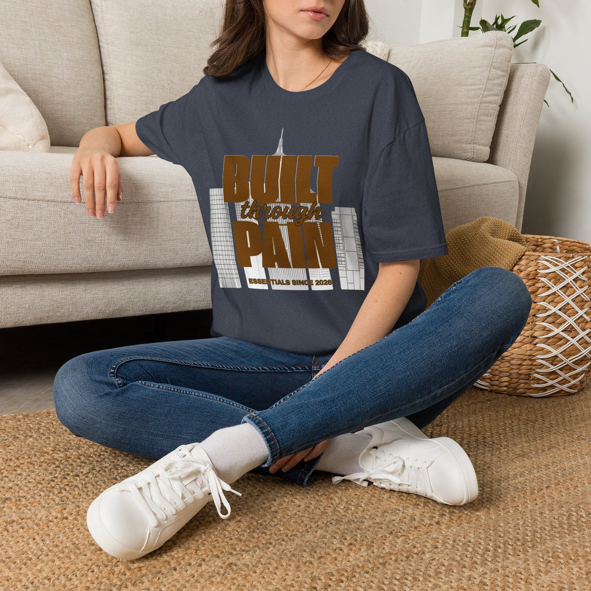 Built Through Pain Tee — Motivational Fitness Tee