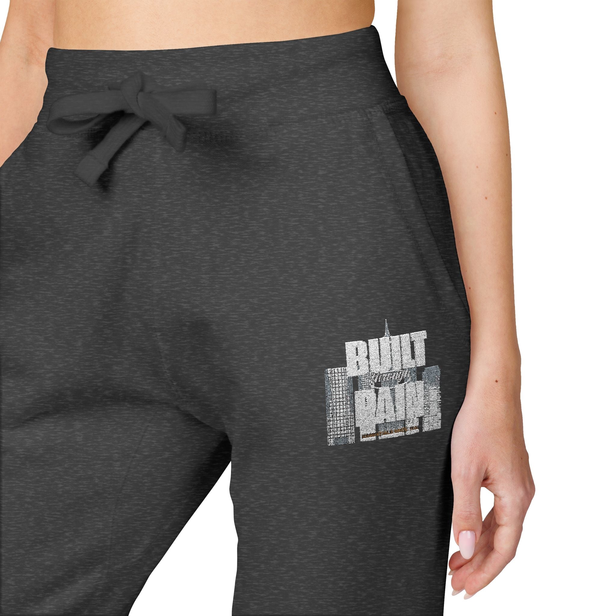 Embroidered Cozy Sweatpants — Minimal Logo Fleece Joggers
