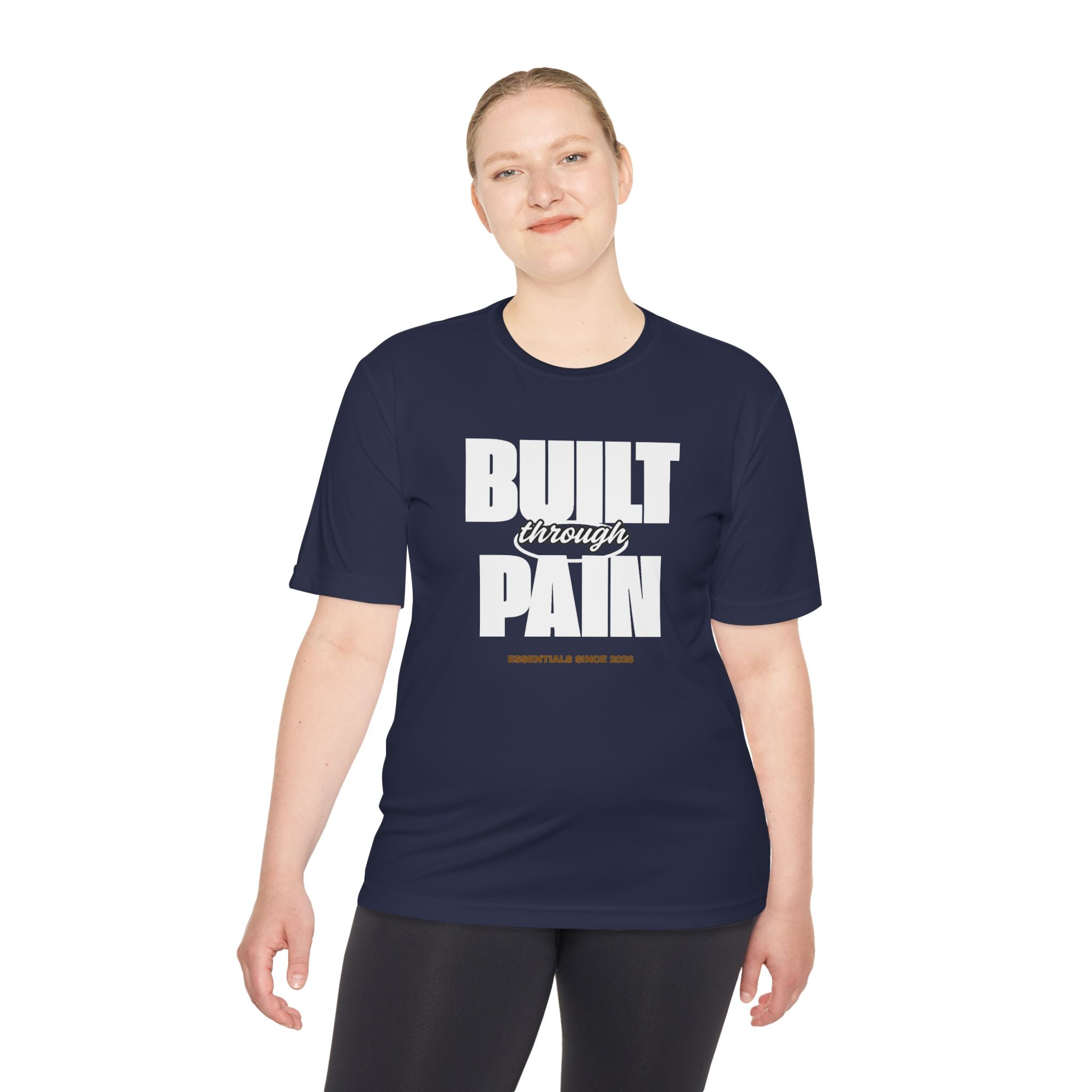 Built Through Pain Graphic Tee — Motivational Moisture-Wicking Shirt