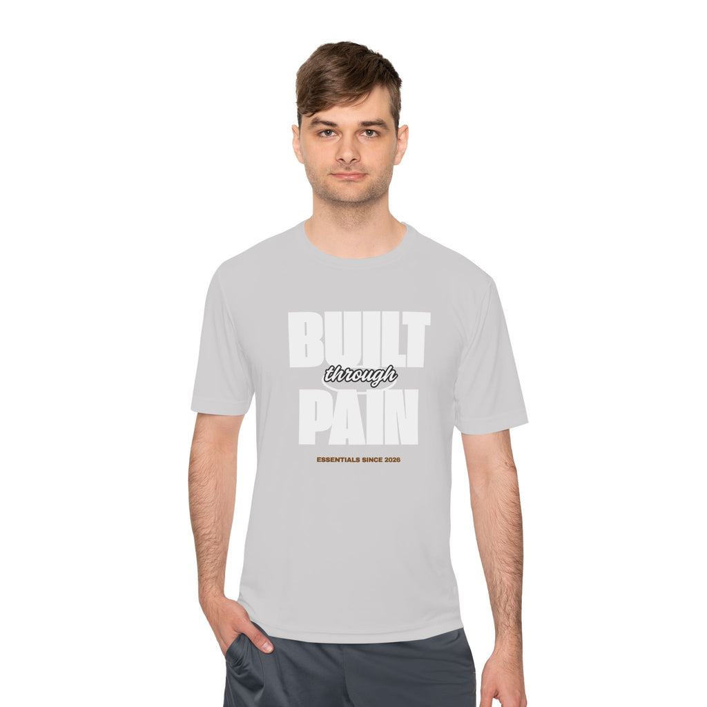 Built Through Pain Graphic Tee — Motivational Moisture-Wicking Shirt