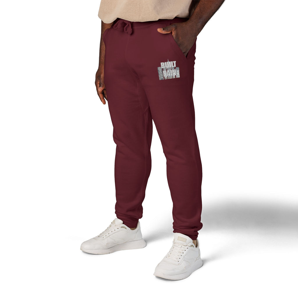 Embroidered Cozy Sweatpants — Minimal Logo Fleece Joggers