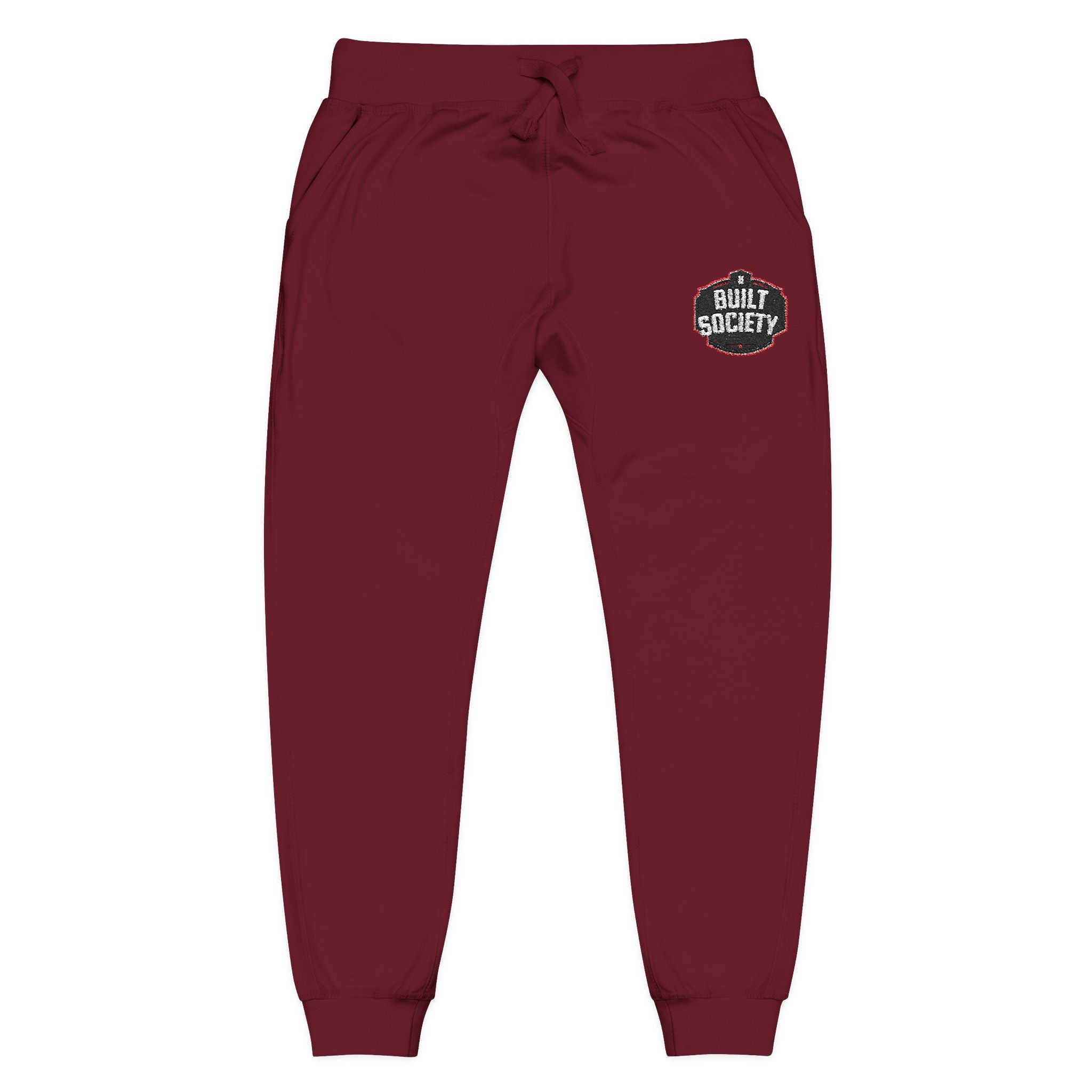 Embroidered 'Built Through Pain' Fleece Sweatpants — Cozy Casual Joggers