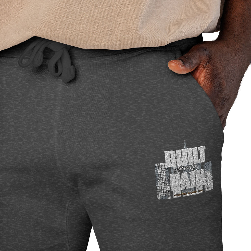 Embroidered Cozy Sweatpants — Minimal Logo Fleece Joggers