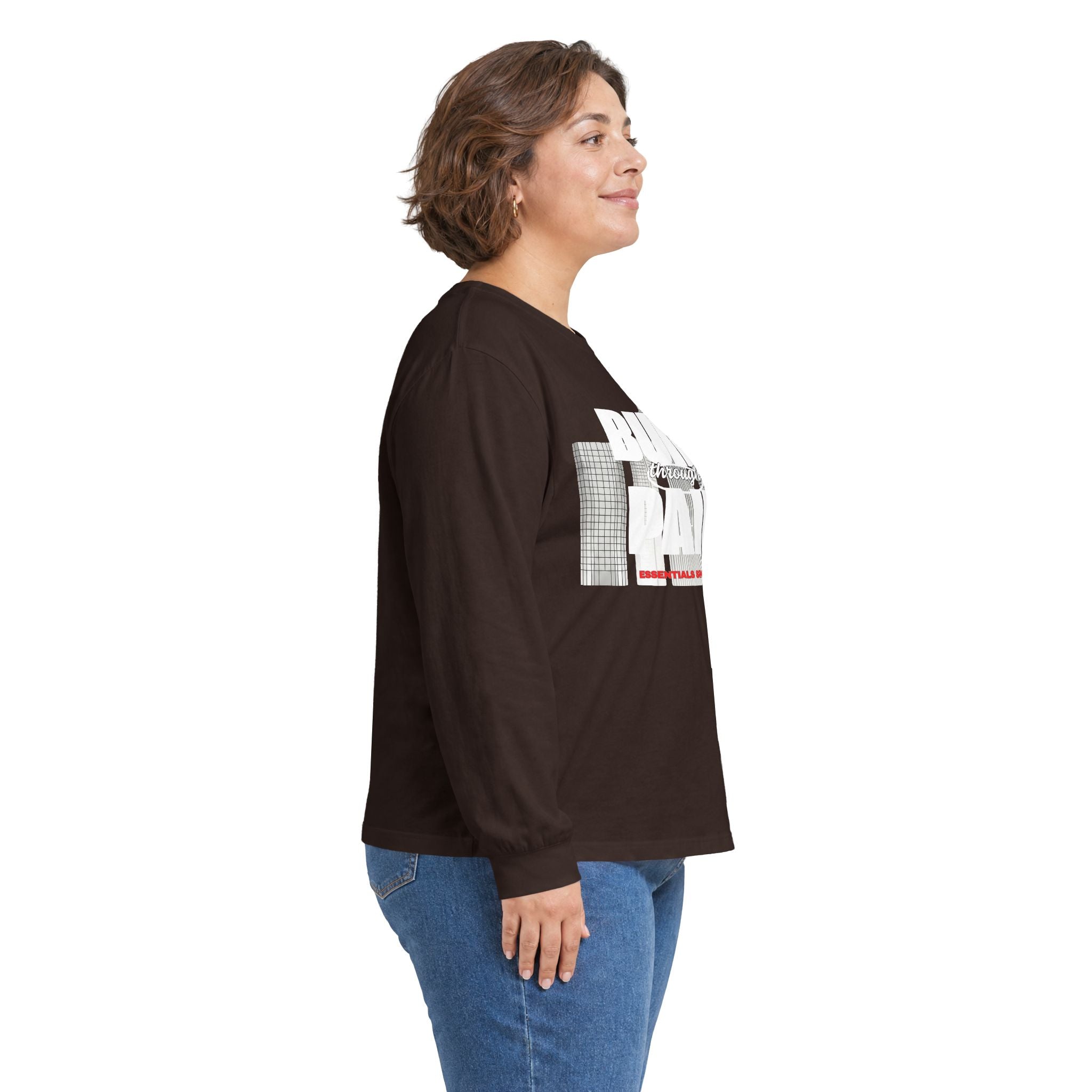 Long Sleeve Tee — Built Through Pain City Skyline Graphic