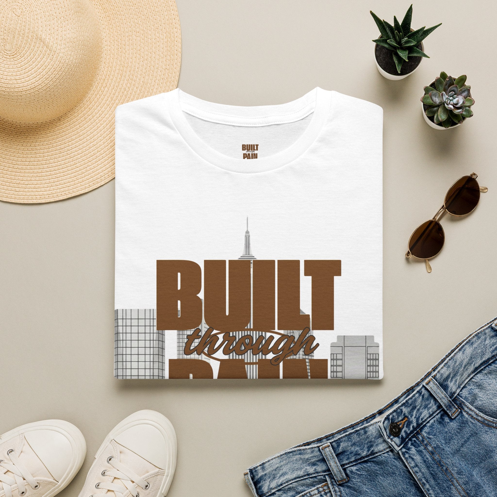 Built Through Pain Tee — Motivational Fitness Tee