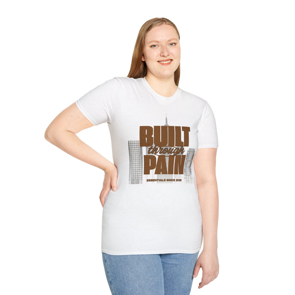 Built Through Pain Tee — Motivational Fitness Tee
