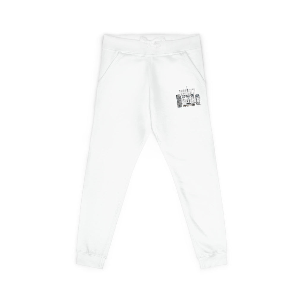 Embroidered Cozy Sweatpants — Minimal Logo Fleece Joggers