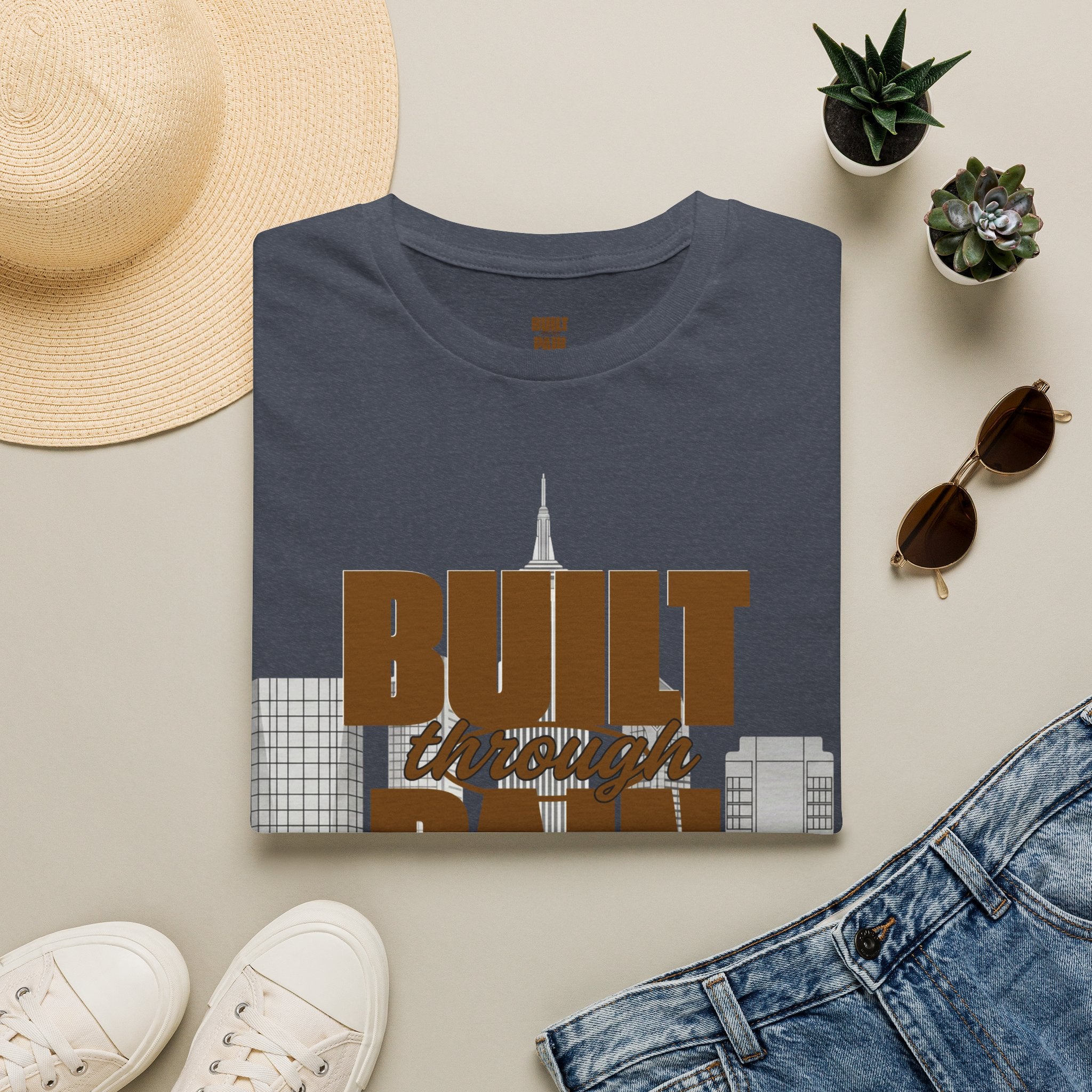 Built Through Pain Tee — Motivational Fitness Tee