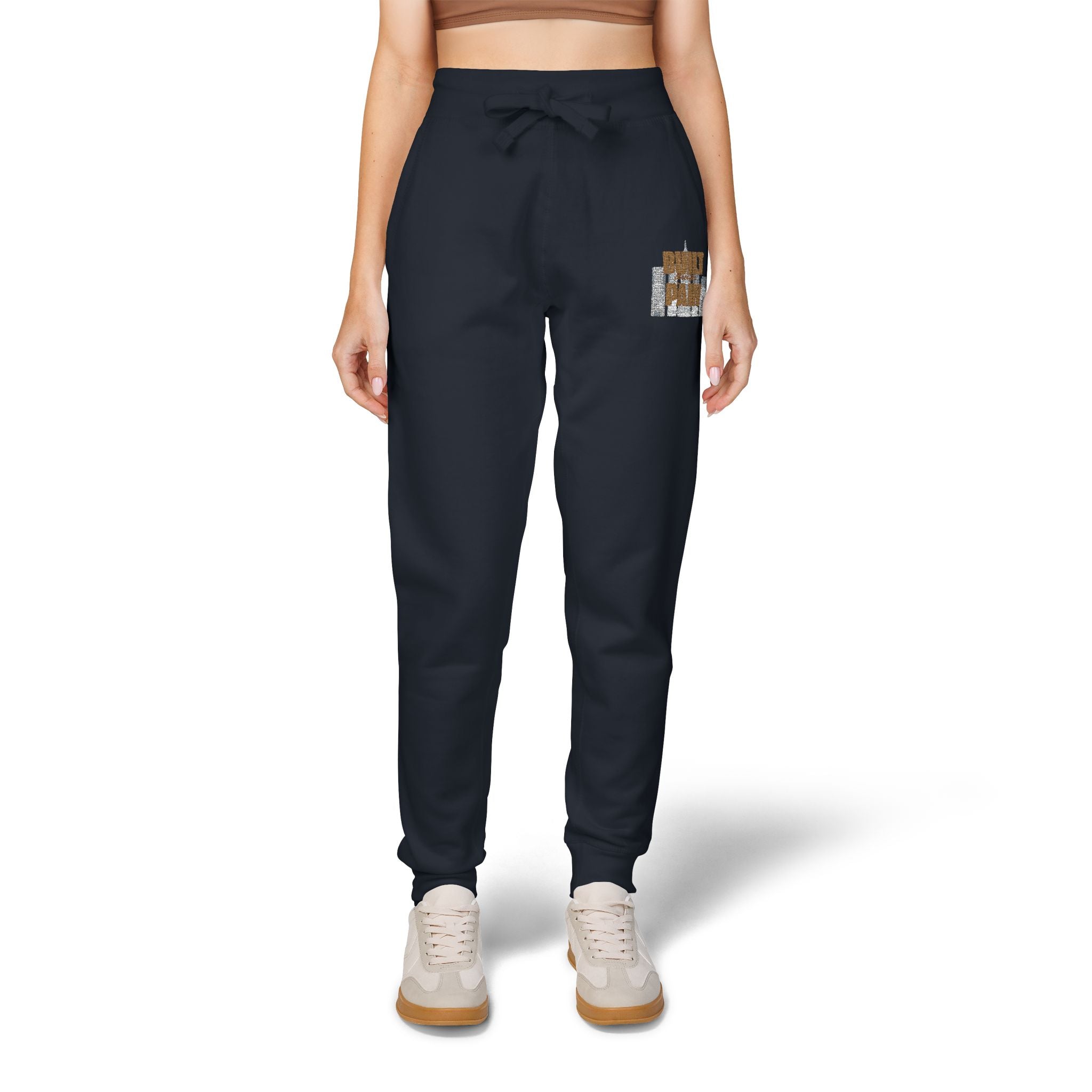 Embroidered Cozy Joggers — 'Built Through Pain' Fleece Sweatpants