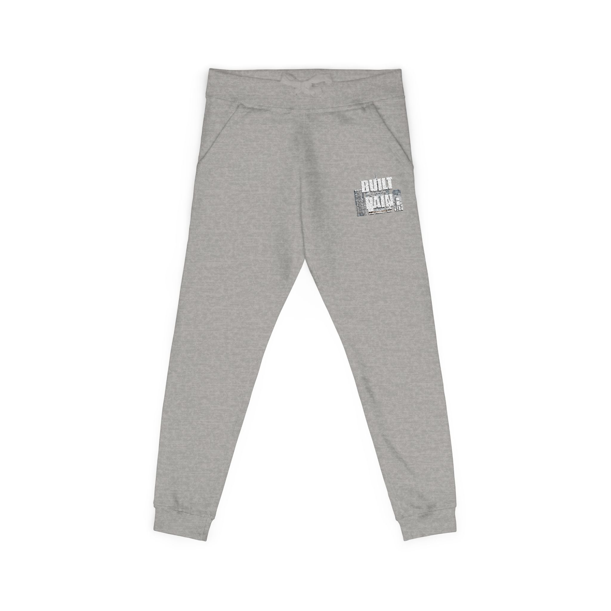 Embroidered Cozy Sweatpants — Minimal Logo Fleece Joggers