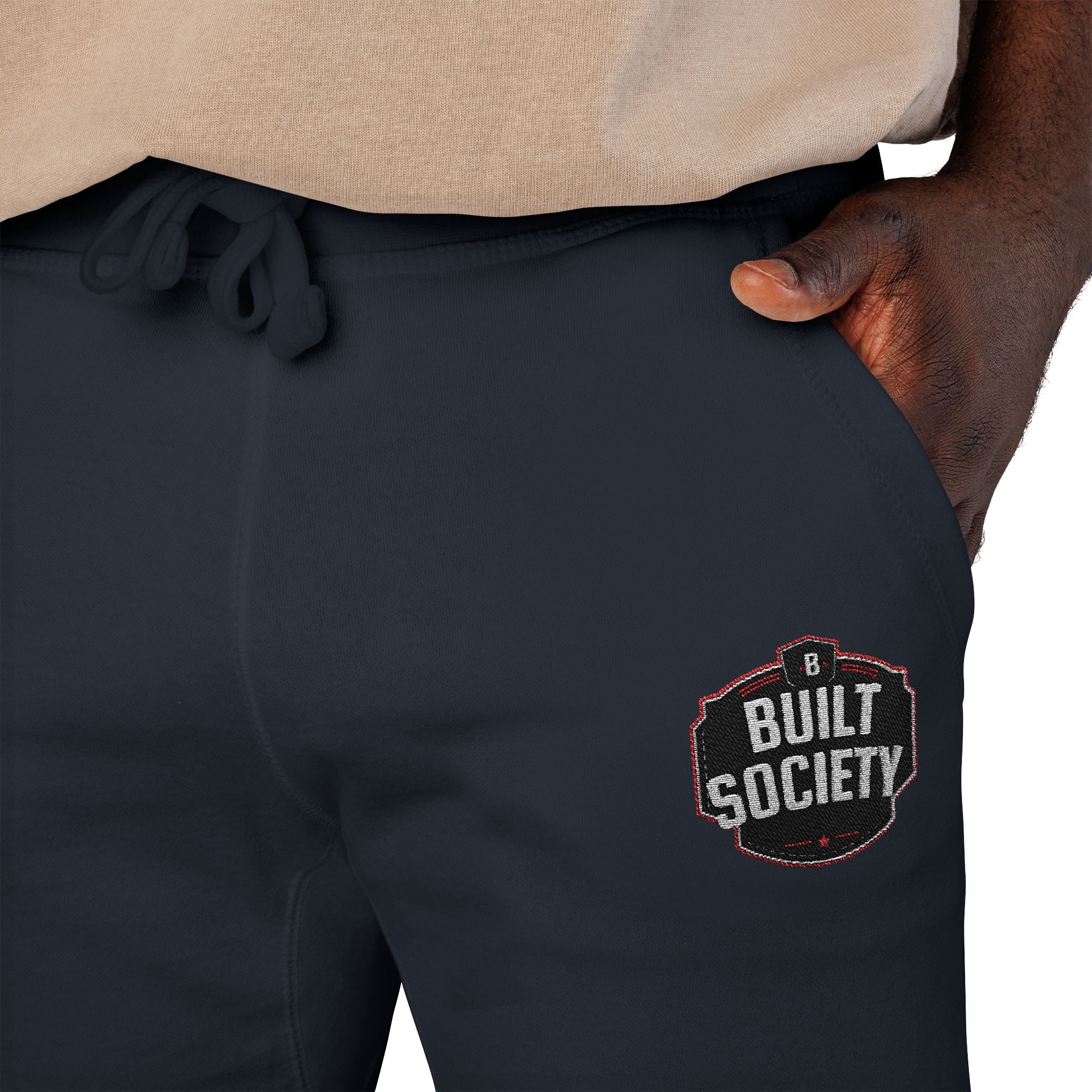 Embroidered 'Built Through Pain' Fleece Sweatpants — Cozy Casual Joggers