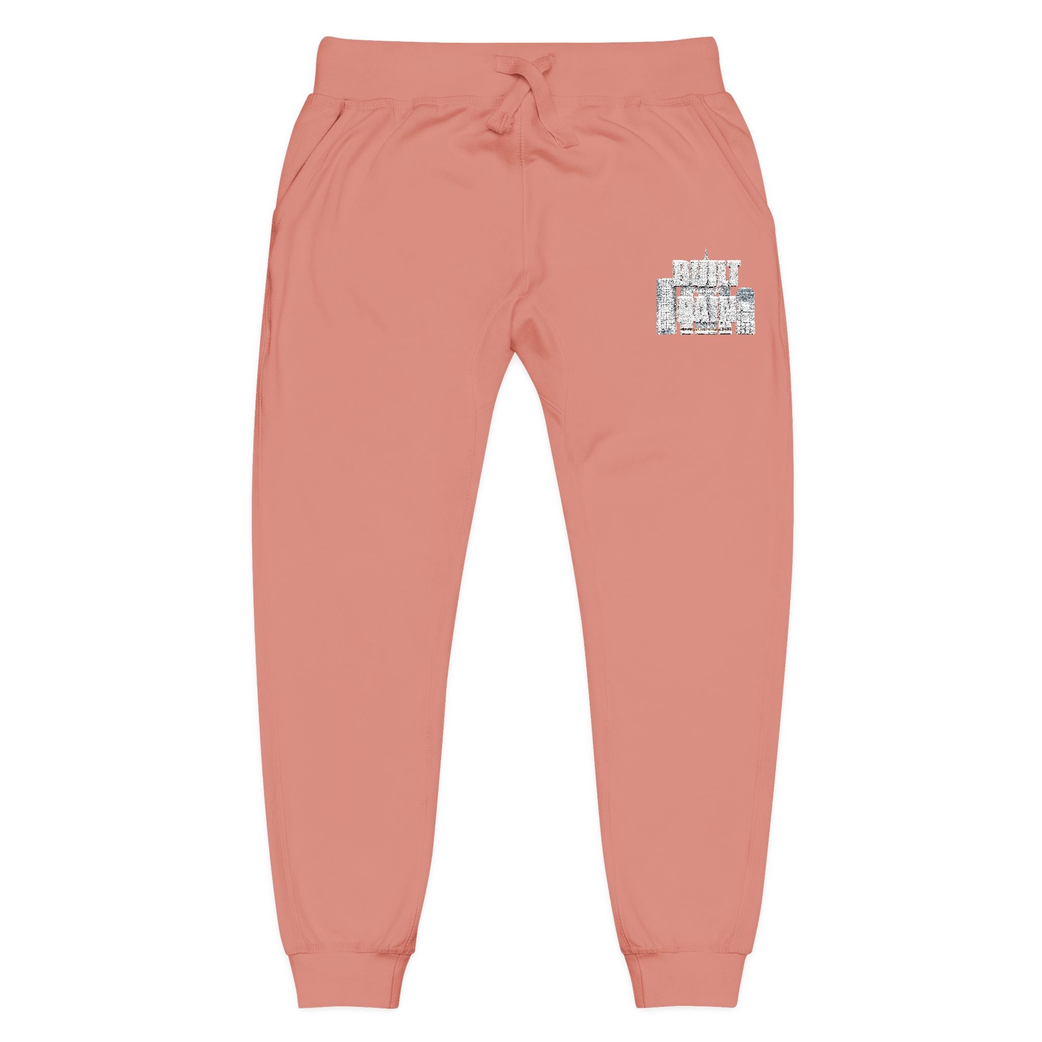 Embroidered Cozy Sweatpants — Minimal Logo Fleece Joggers