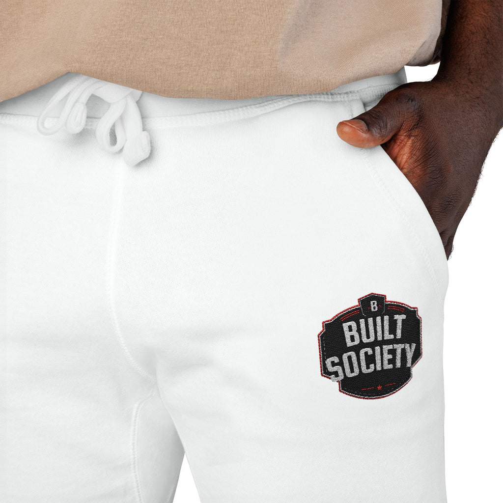 Embroidered 'Built Through Pain' Fleece Sweatpants — Cozy Casual Joggers