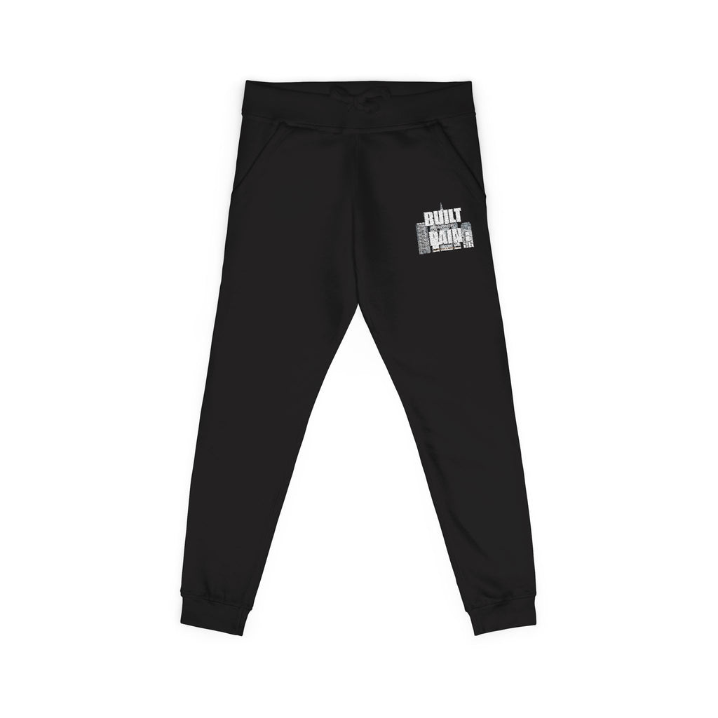 Embroidered Cozy Sweatpants — Minimal Logo Fleece Joggers