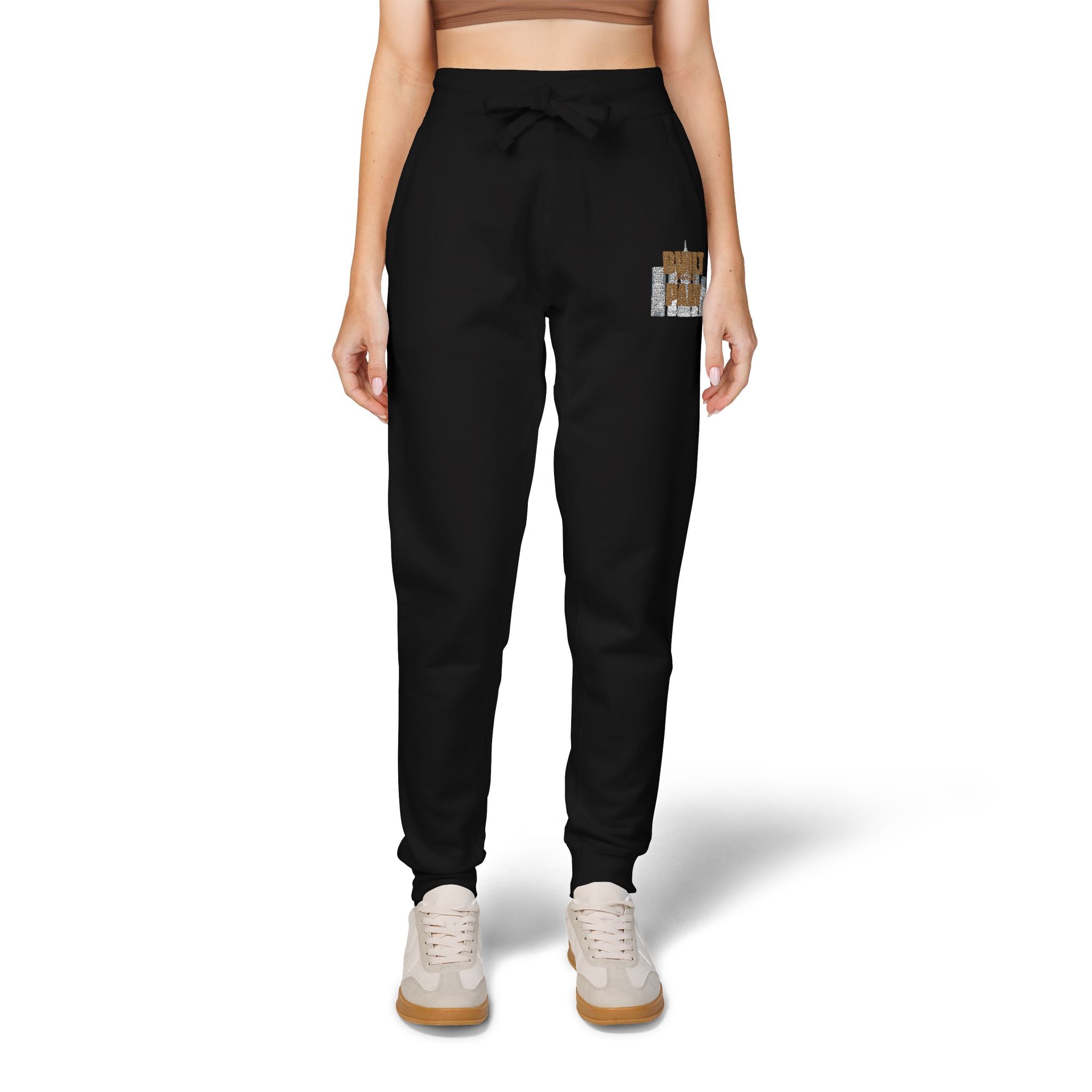 Embroidered Cozy Joggers — 'Built Through Pain' Fleece Sweatpants